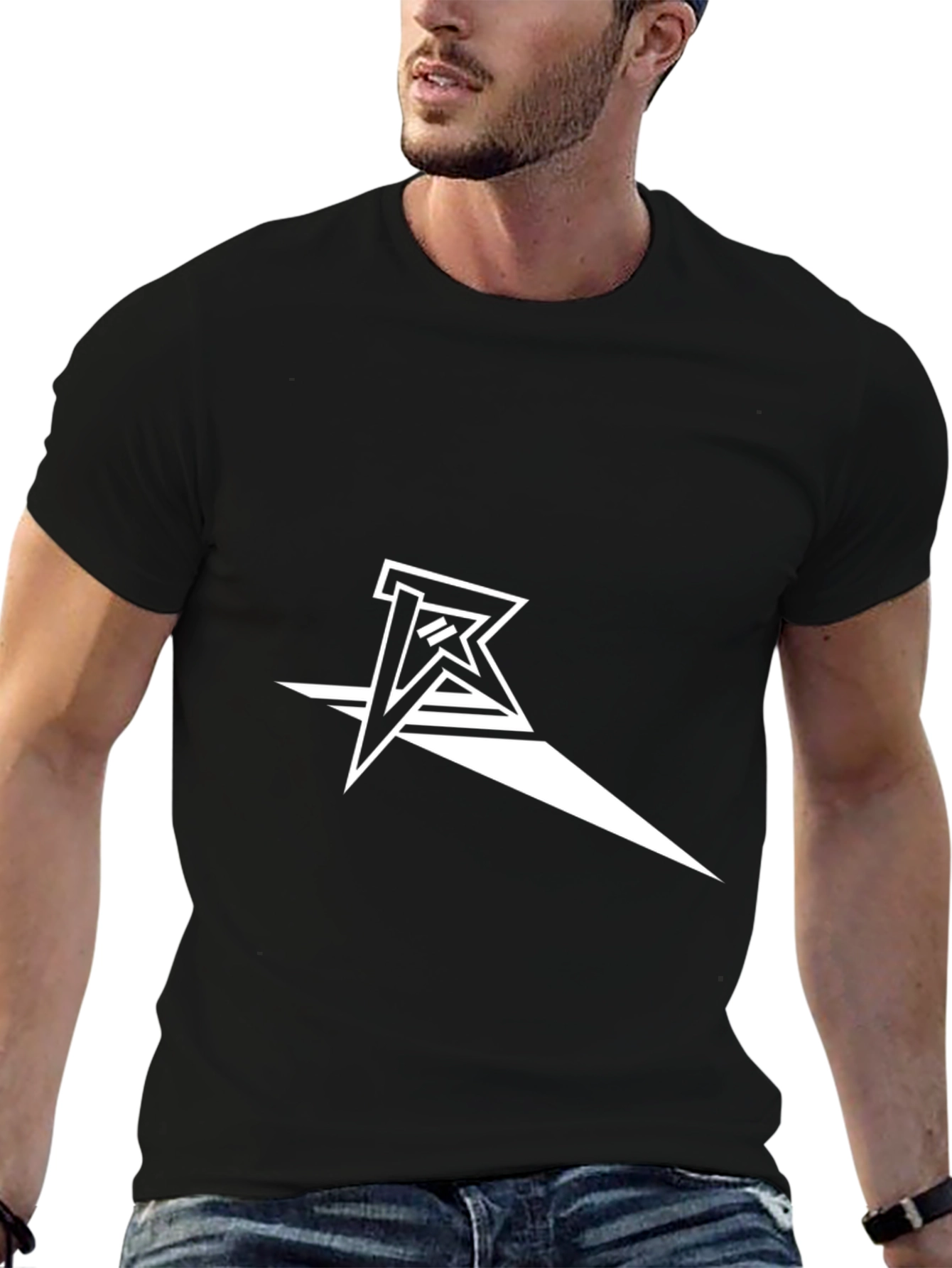 Modern Graphic Tee - Black with White Logo