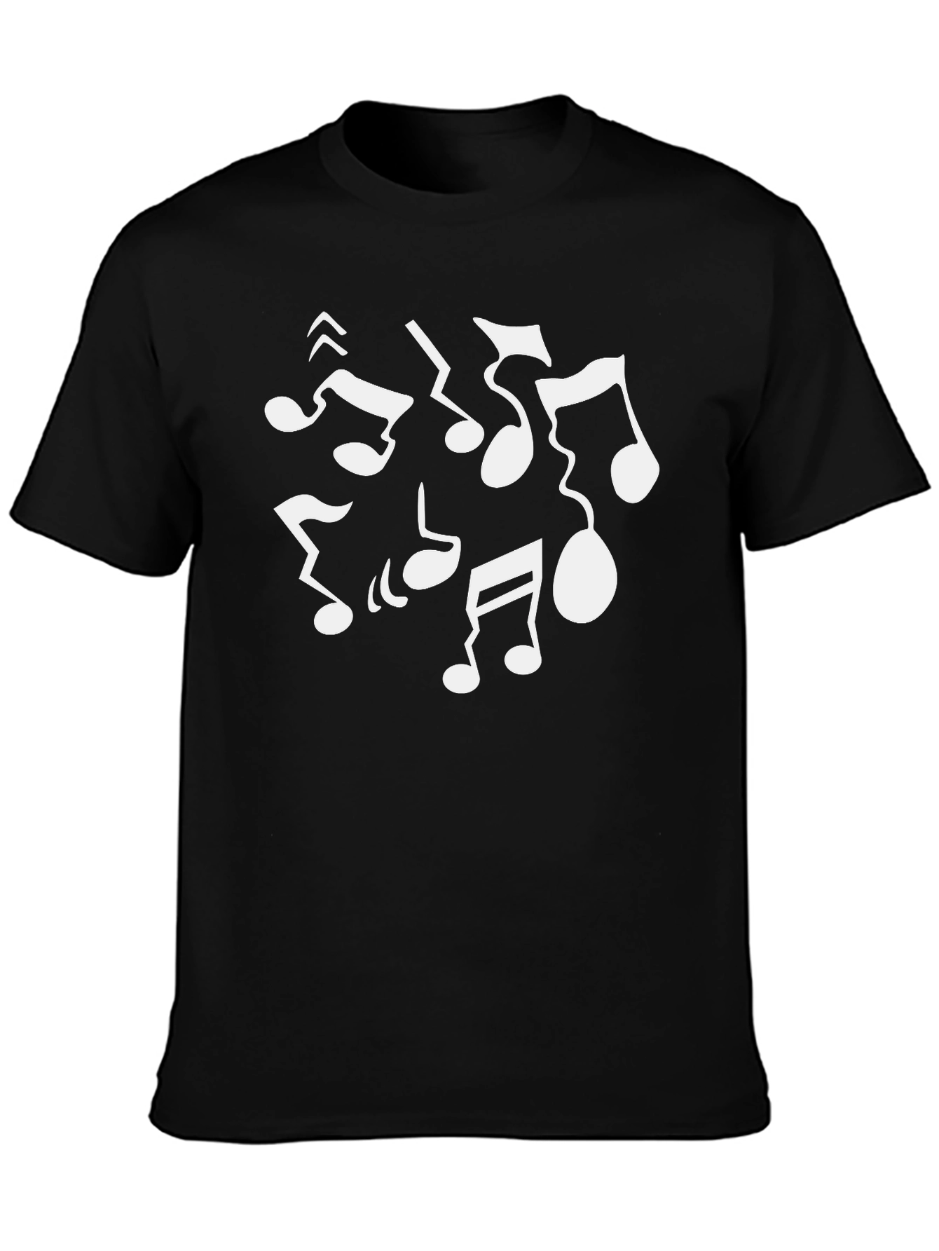 Musical Notes T-Shirt - Black Cotton Tee