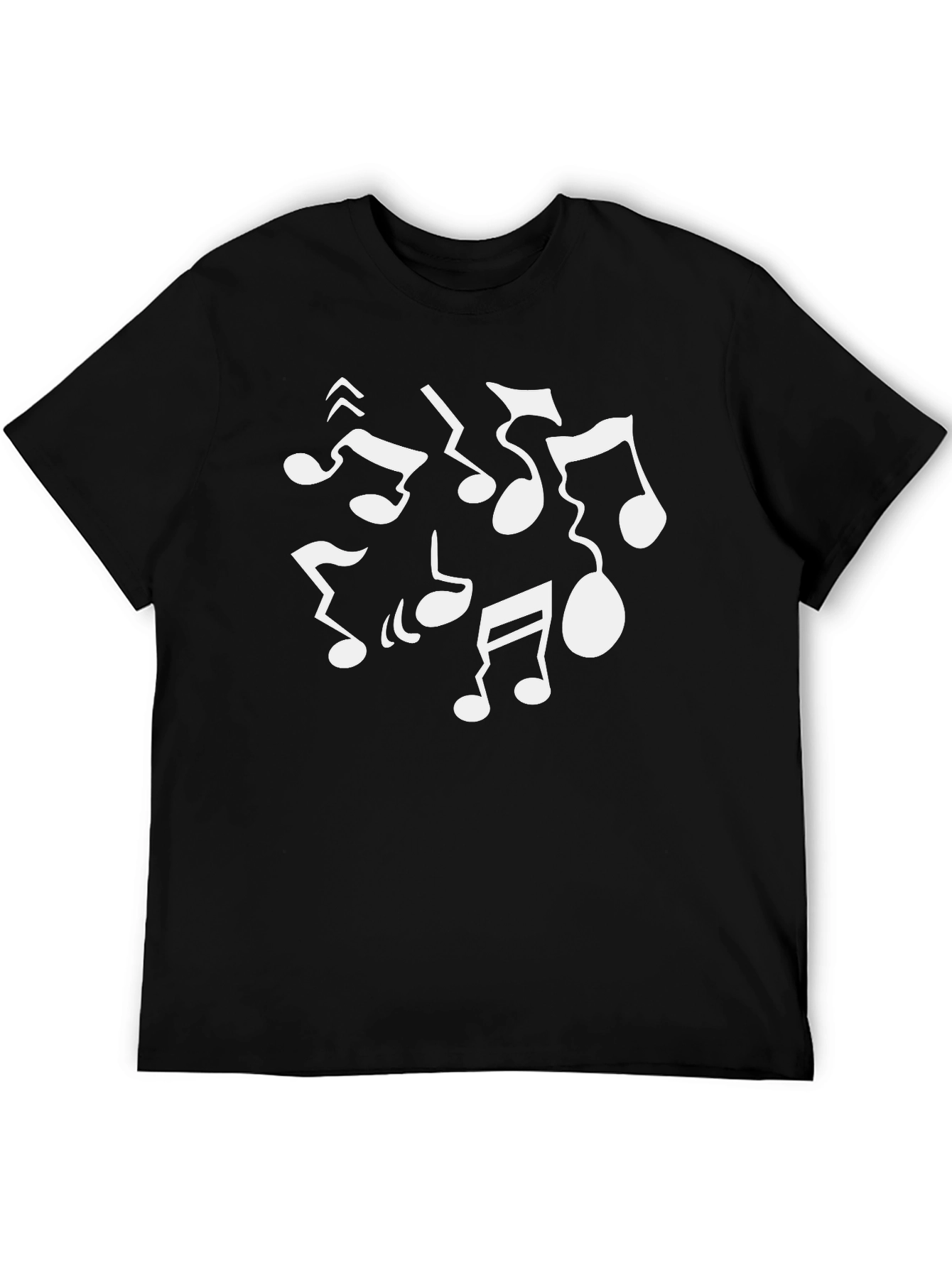 Musical Notes T-Shirt - Black Cotton Tee