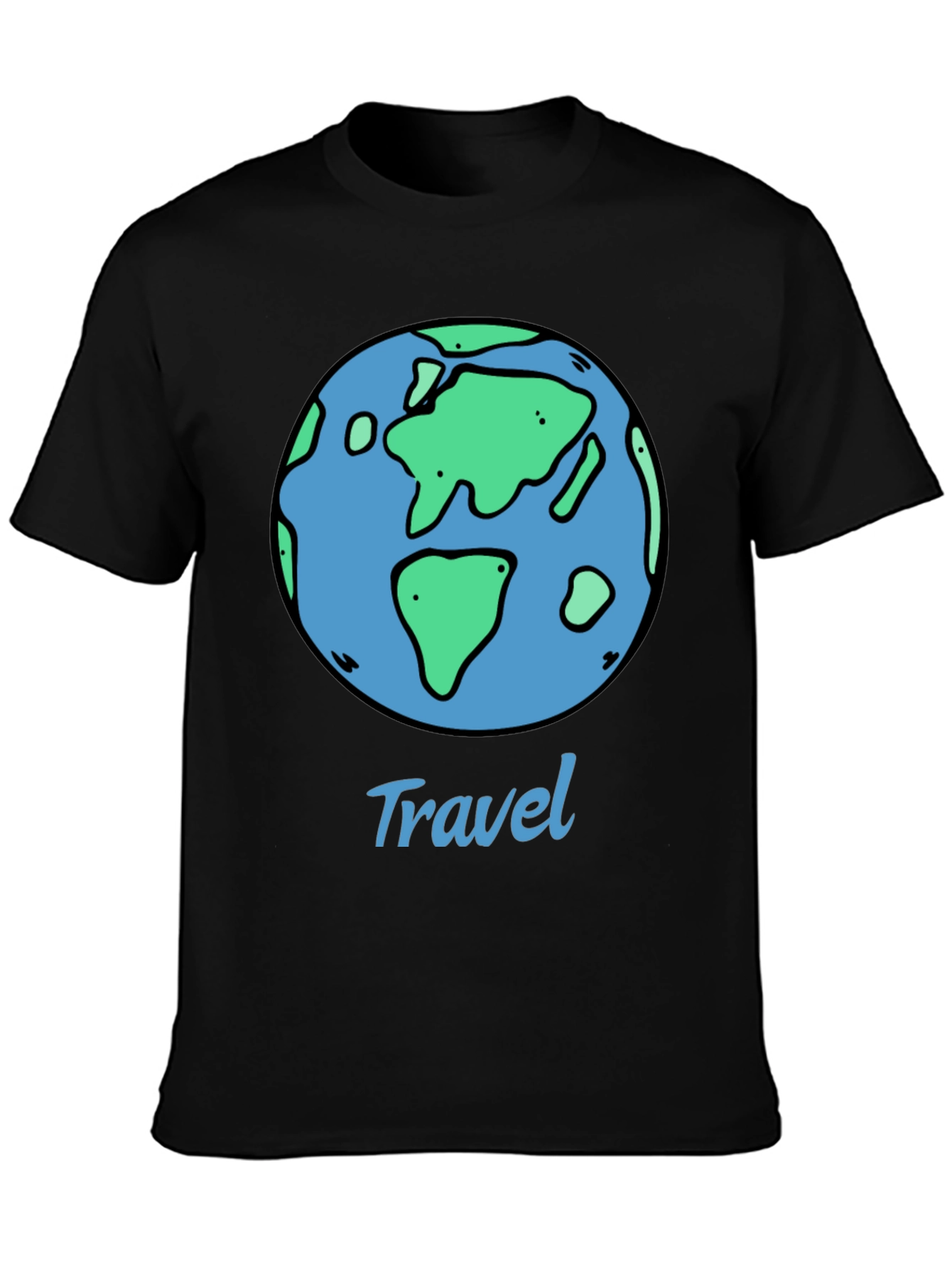 Travel Earth Graphic Black T-Shirt