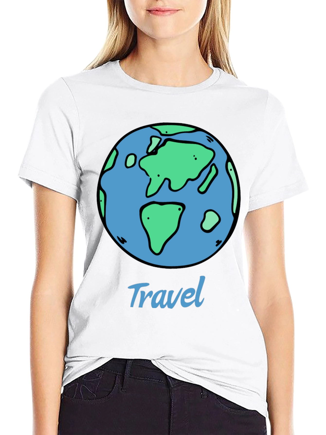 Travel Earth Graphic Black T-Shirt