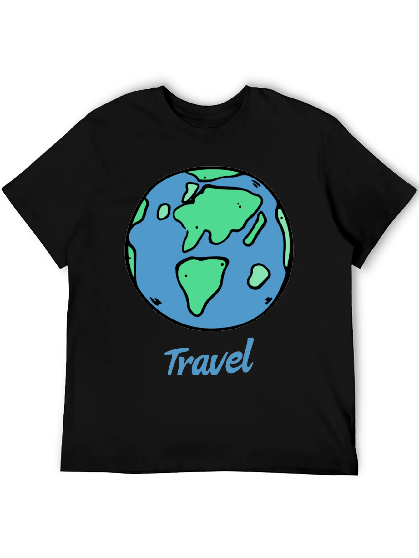 Travel Earth Graphic Black T-Shirt