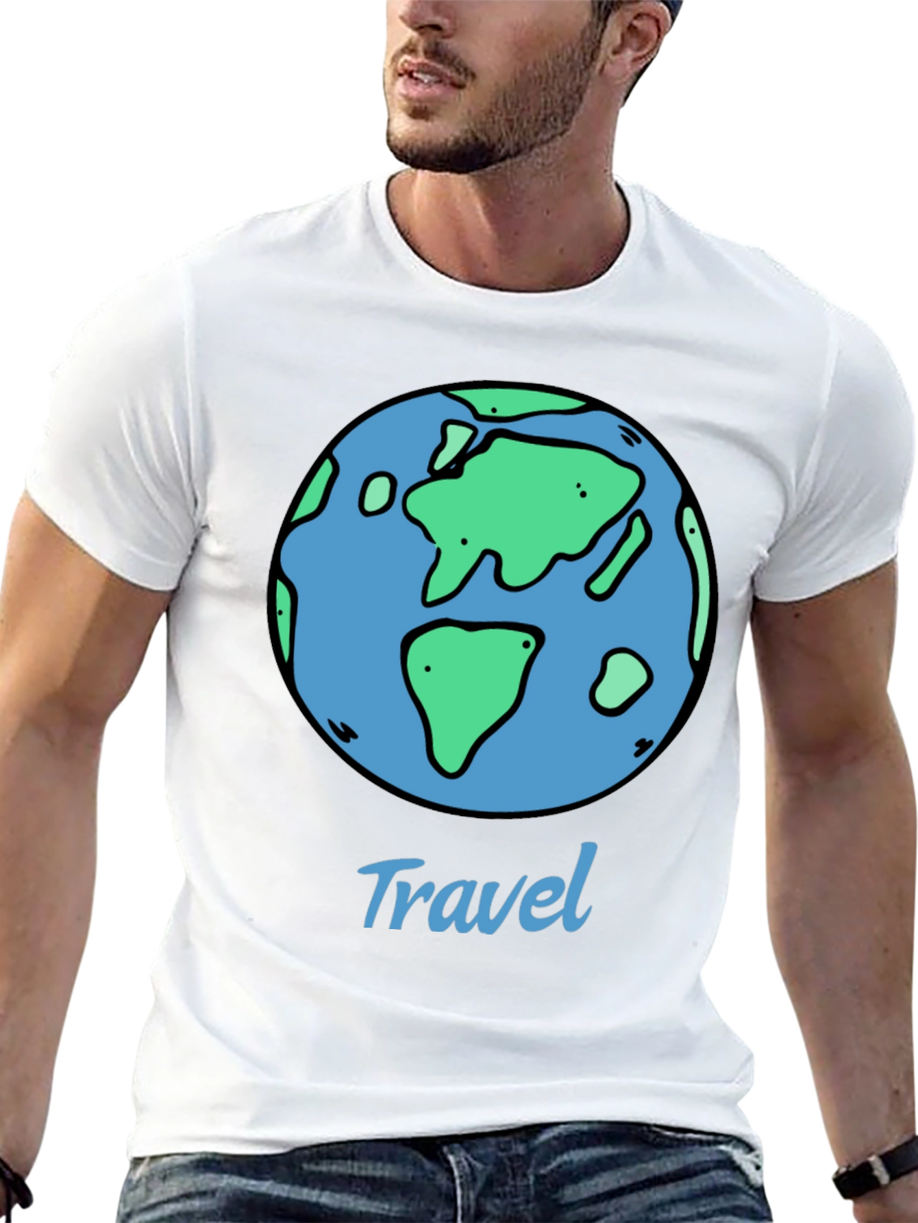 Travel Earth Graphic Black T-Shirt