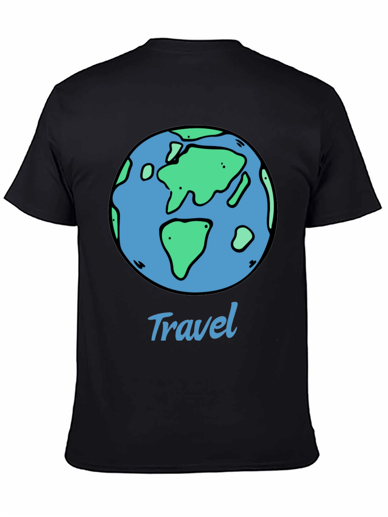 Travel Earth Graphic Black T-Shirt