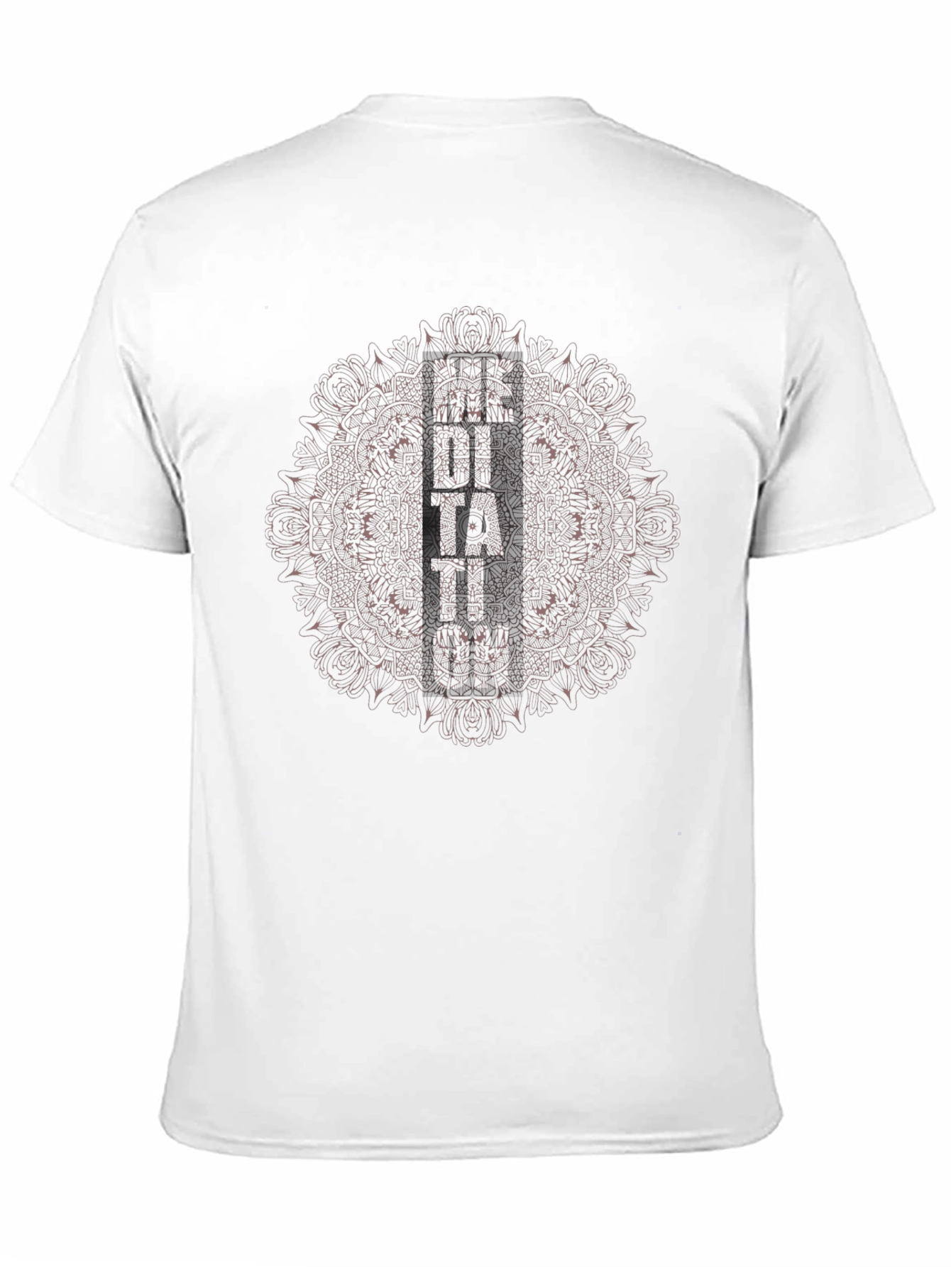 Black Mandala Graphic Print Crew Neck T-Shirt