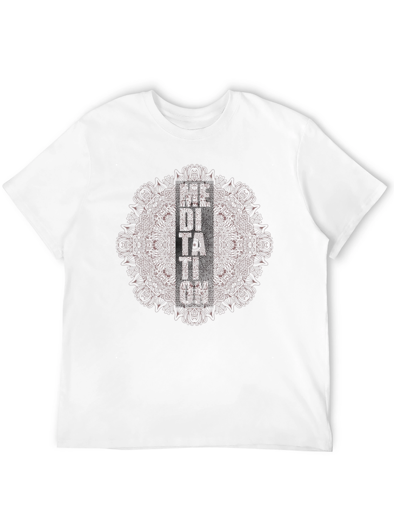 Black Mandala Graphic Print Crew Neck T-Shirt