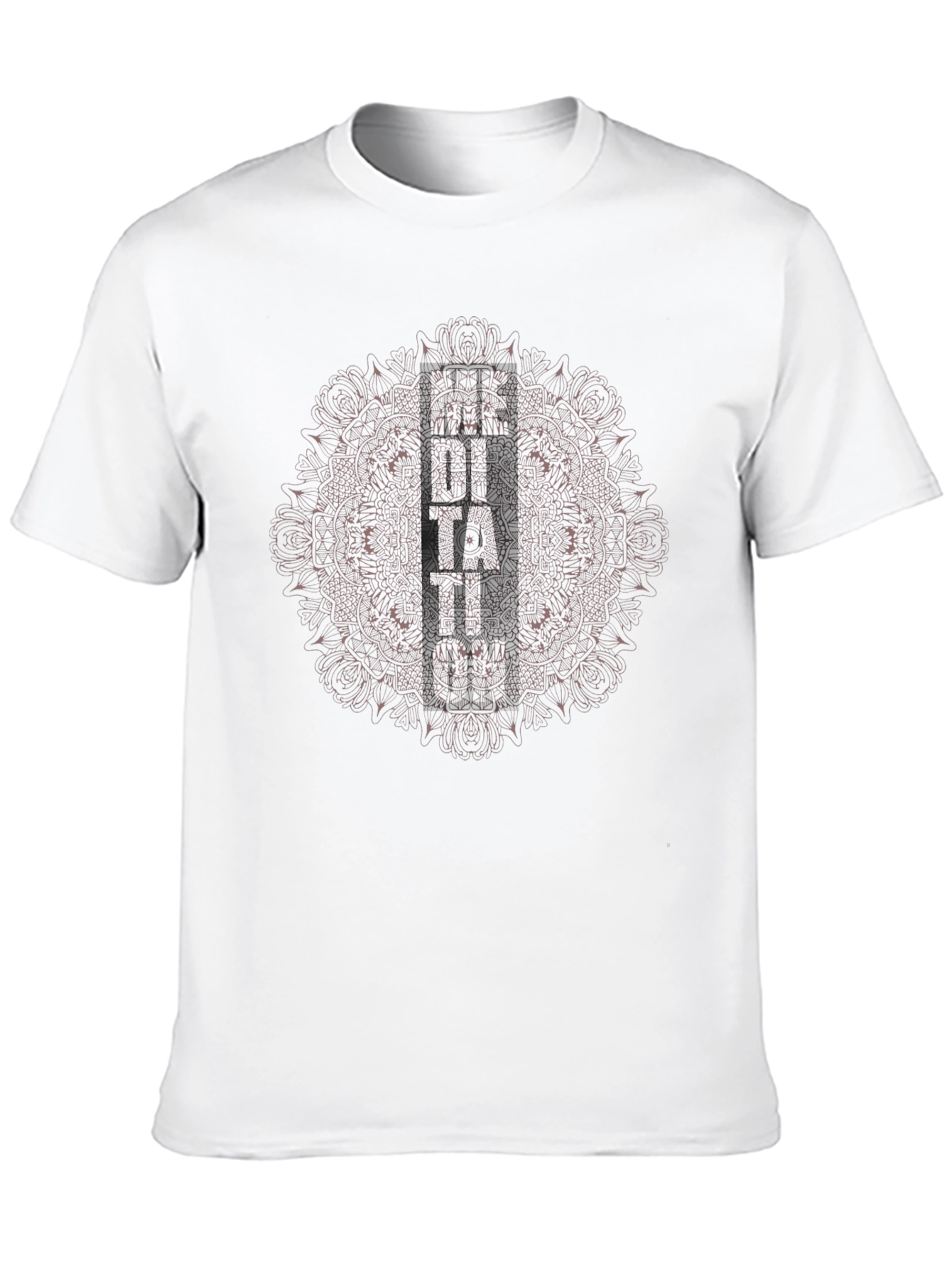 Black Mandala Graphic Print Crew Neck T-Shirt