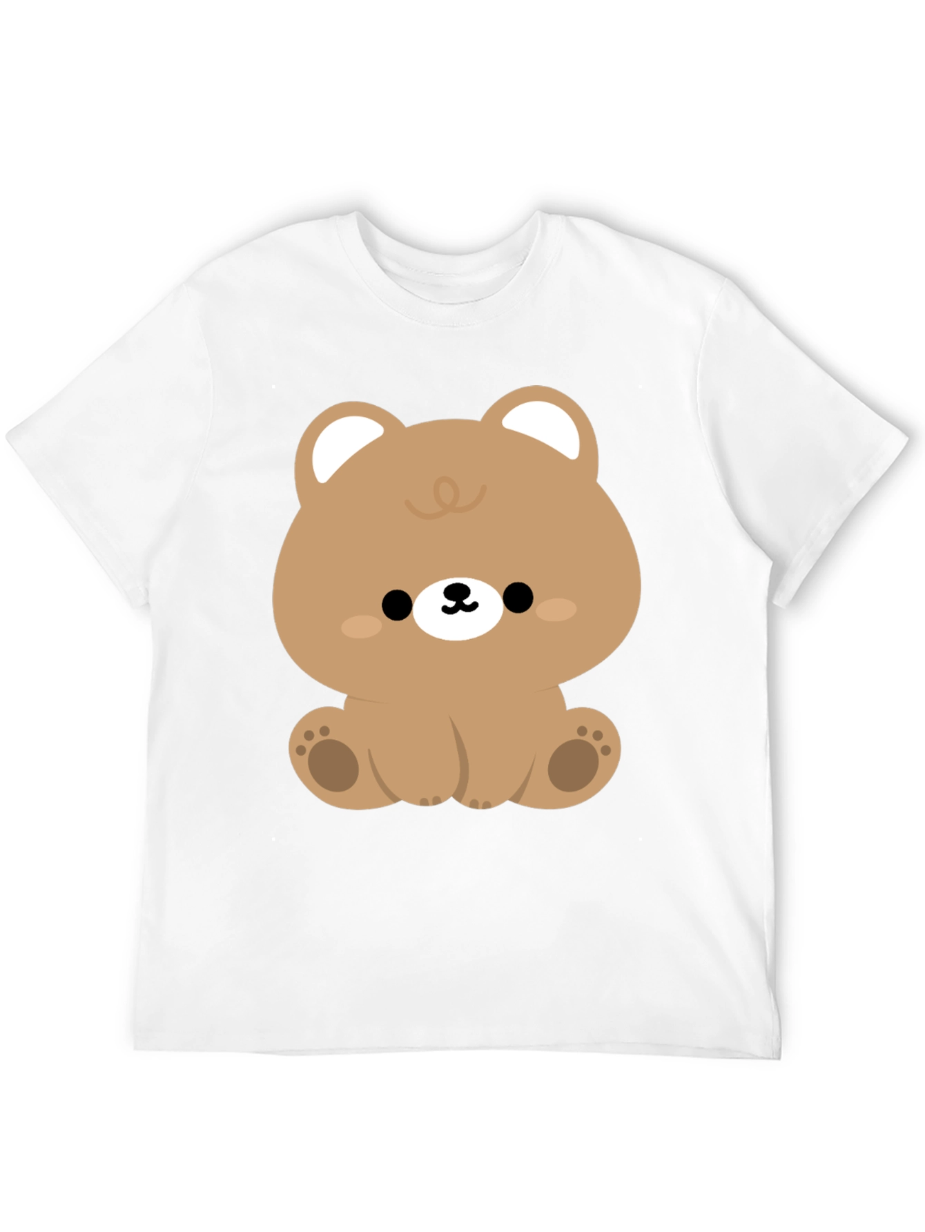 Cute Kawaii Bear Graphic Tee - Black