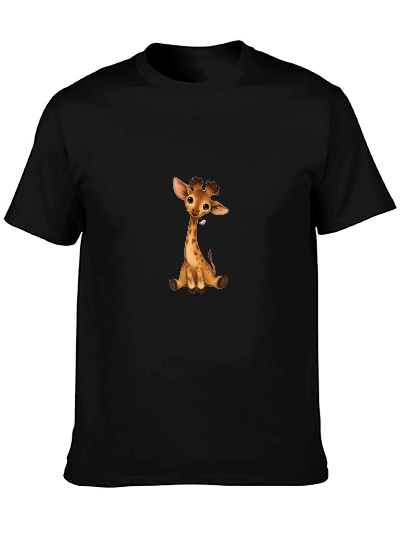 Cute Giraffe Graphic Tee - Black T-Shirt
