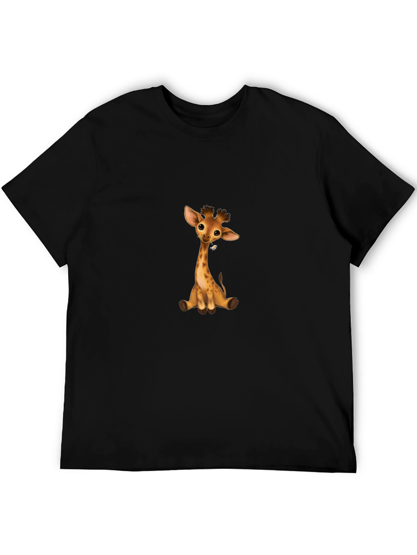 Cute Giraffe Graphic Tee - Black T-Shirt