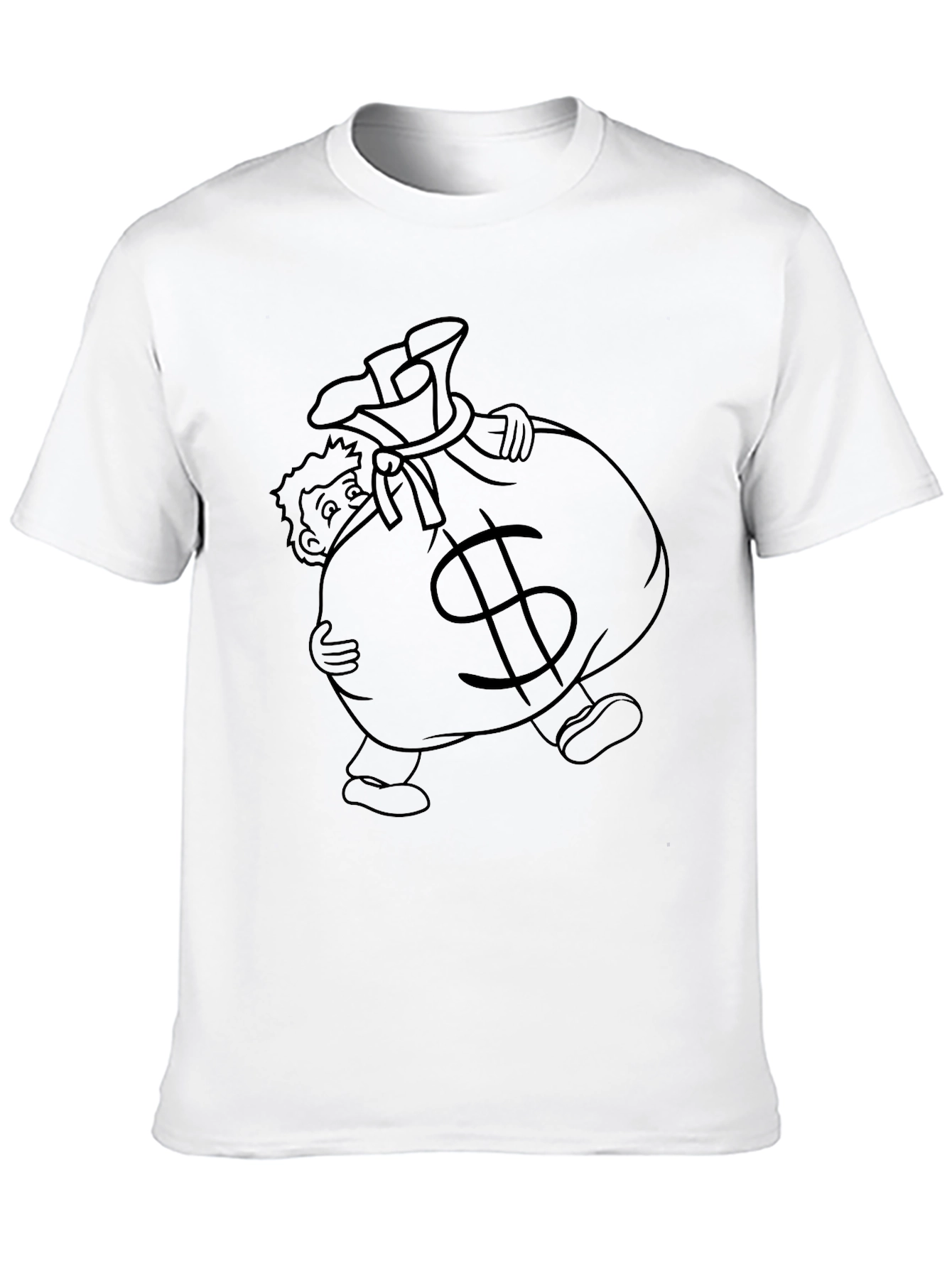 Money Bag Graphic Tee - Black Cotton T-Shirt