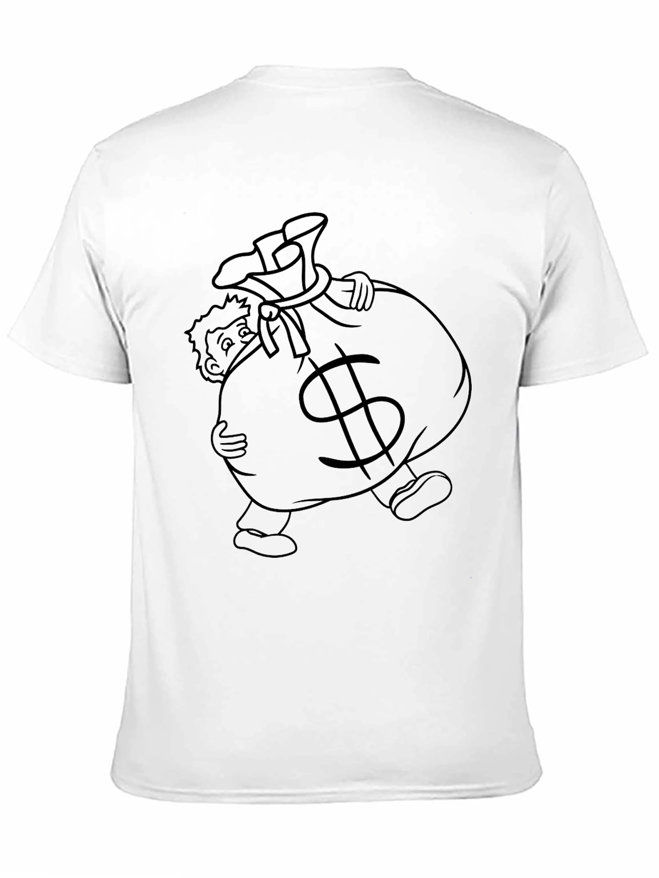 Money Bag Graphic Tee - Black Cotton T-Shirt