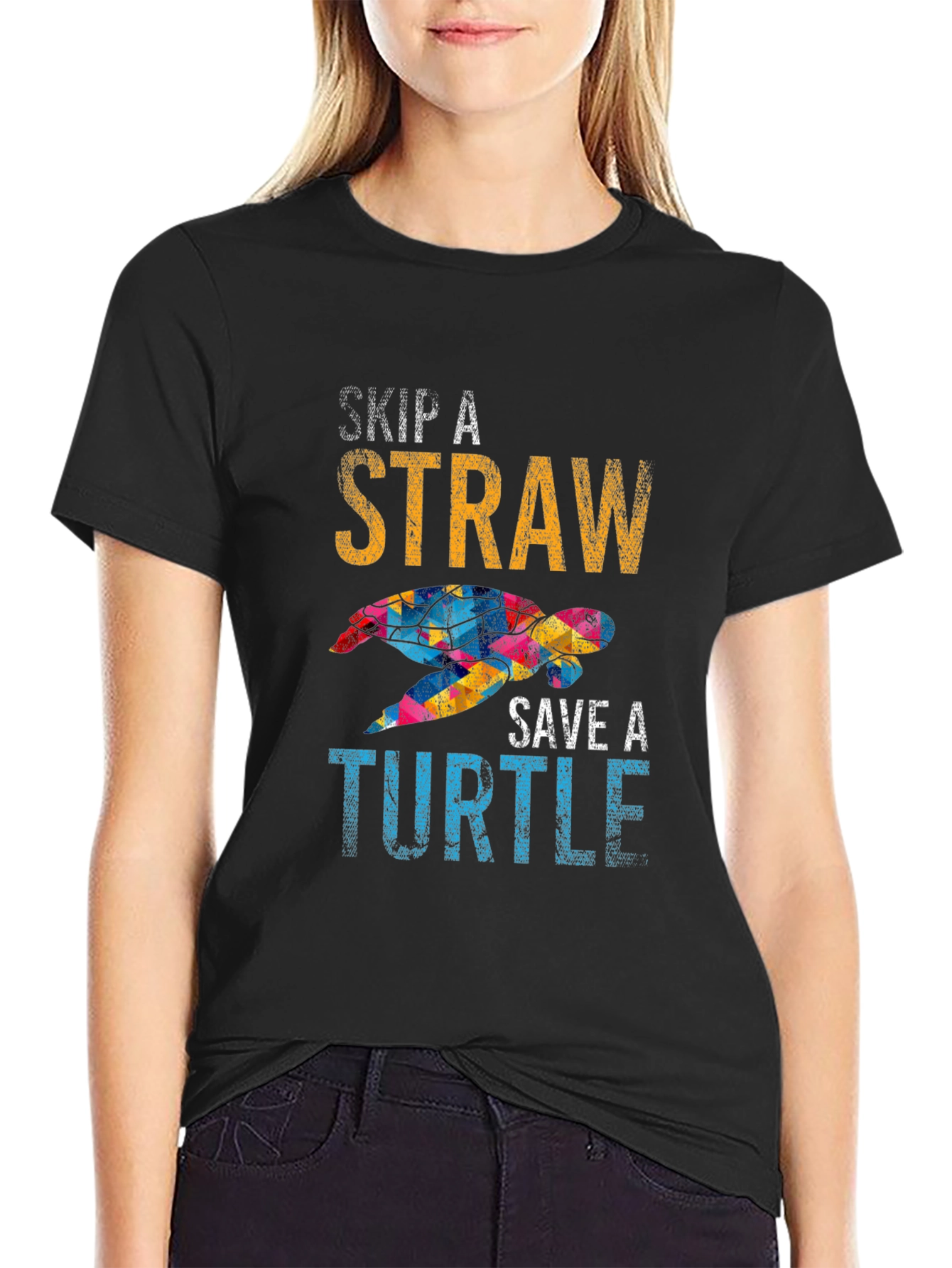 Skip A Straw Save A Turtle Graphic Tee