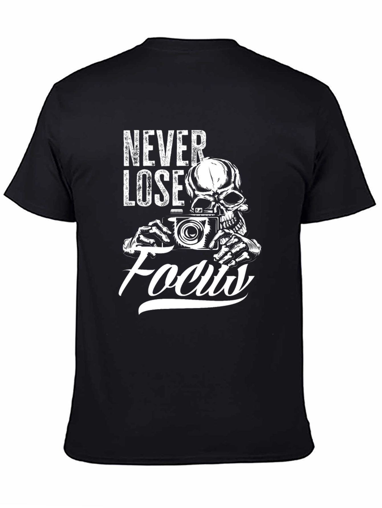 Never Lose Focus Graphic Tee - Skull Photographer T-Shirt