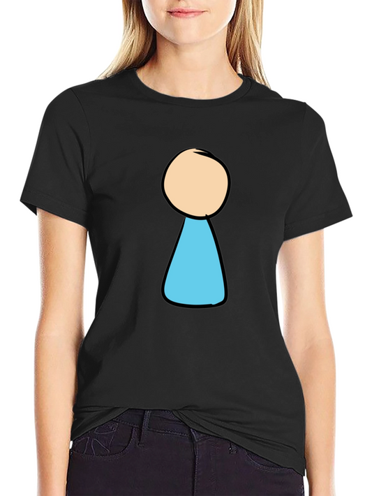 Black T-Shirt with Cartoon Keyhole Design
