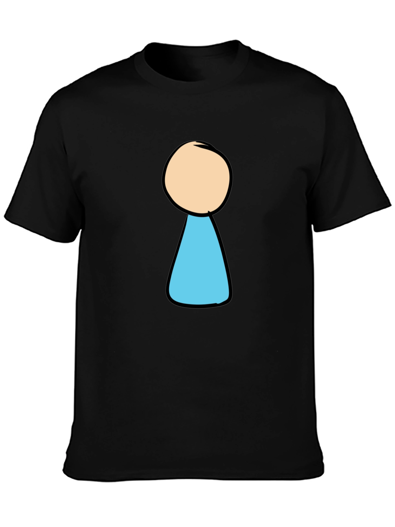 Black T-Shirt with Cartoon Keyhole Design