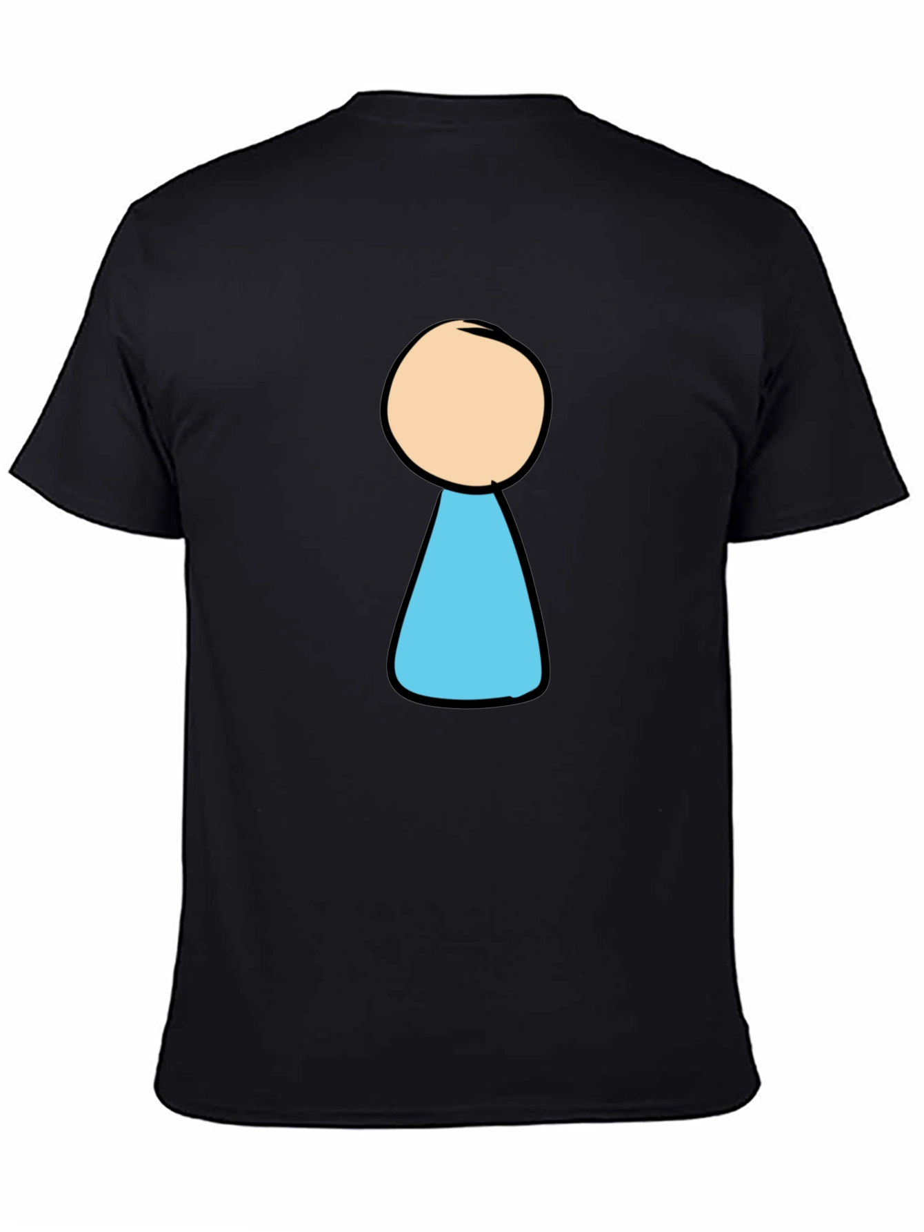 Black T-Shirt with Cartoon Keyhole Design