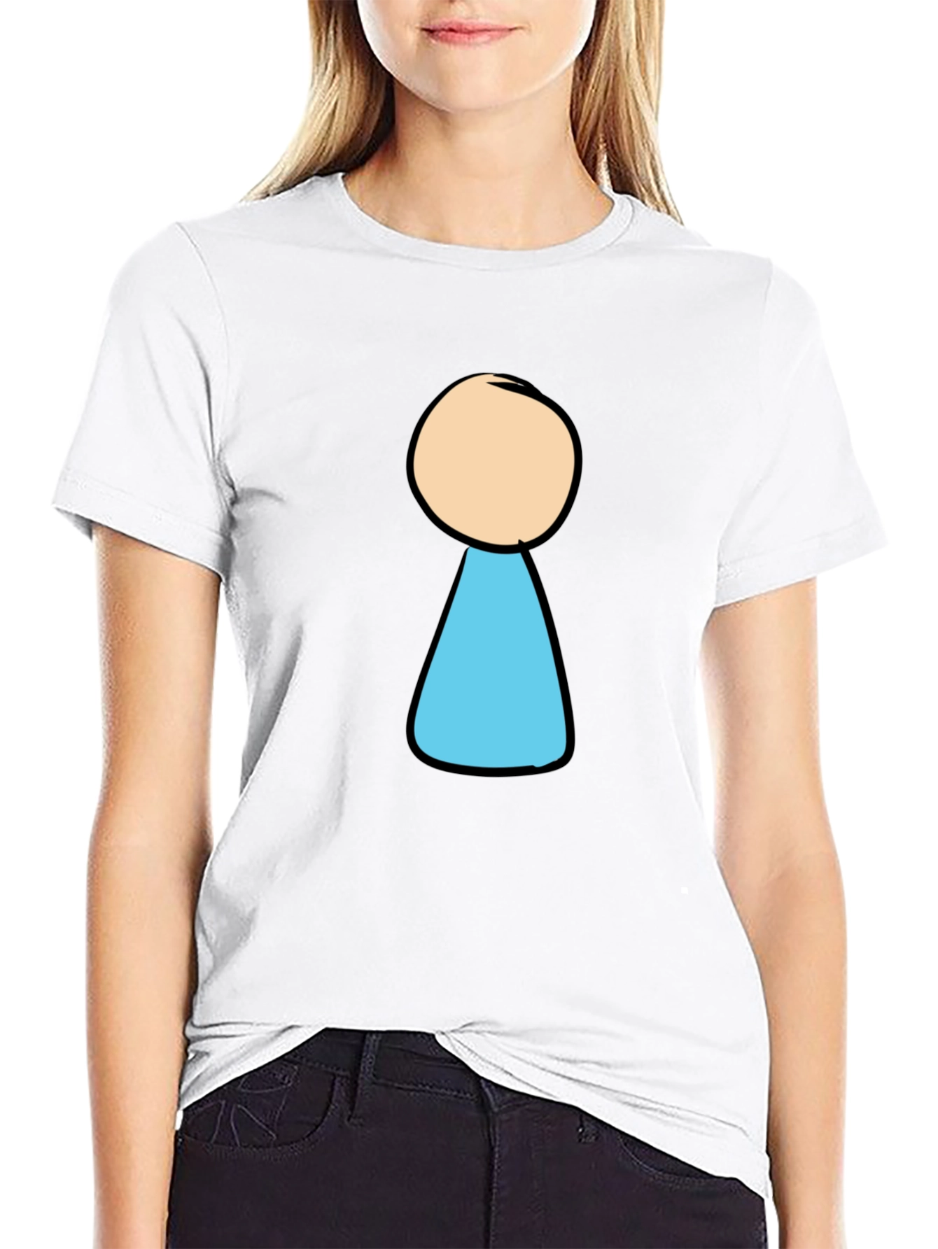Black T-Shirt with Cartoon Keyhole Design