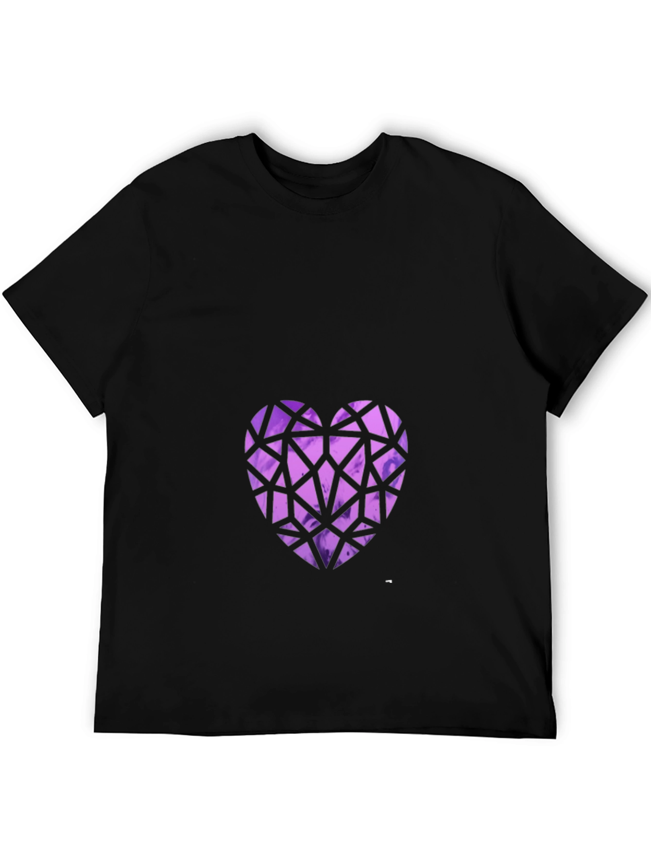 Geometric Heart Graphic Tee - Black