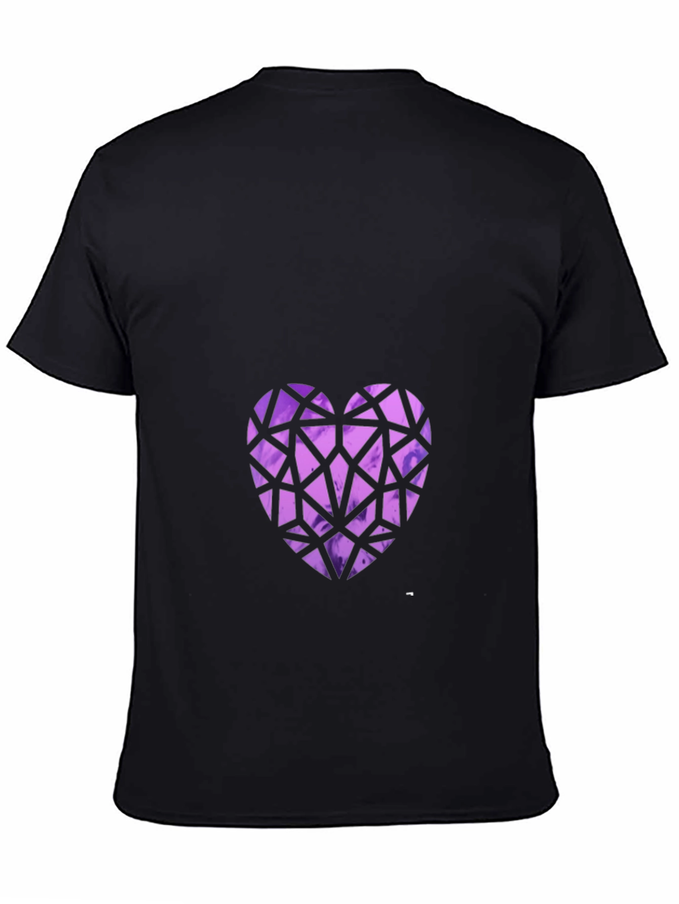 Geometric Heart Graphic Tee - Black