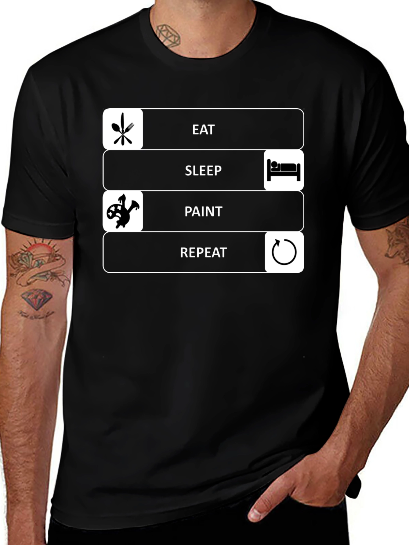 Eat Sleep Paint Repeat Graphic Tee