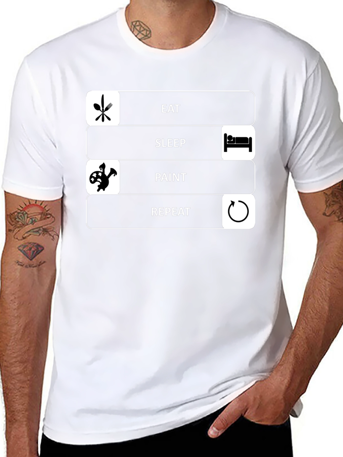 Eat Sleep Paint Repeat Graphic Tee