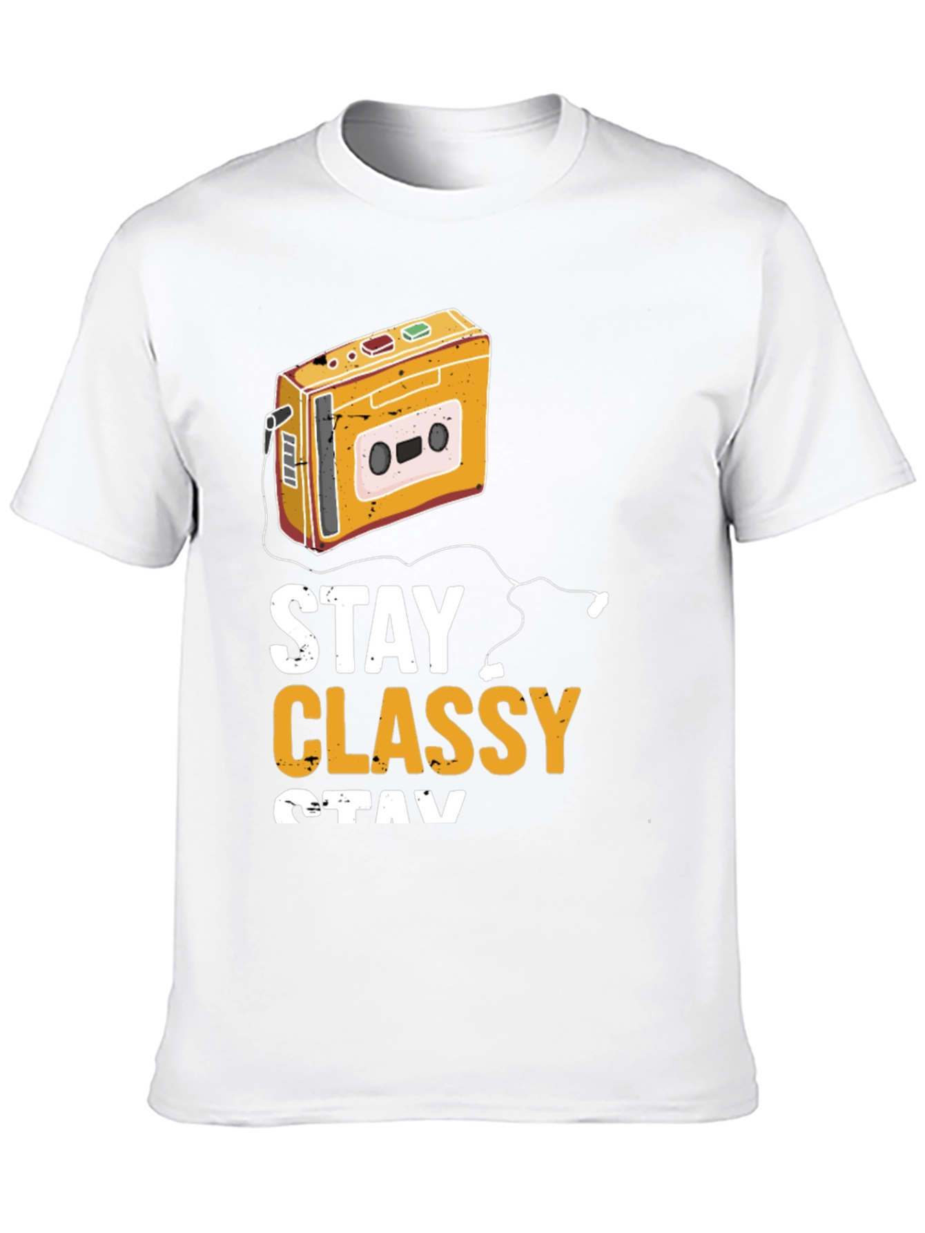 Stay Classy Retro Cassette Player Graphic T-Shirt