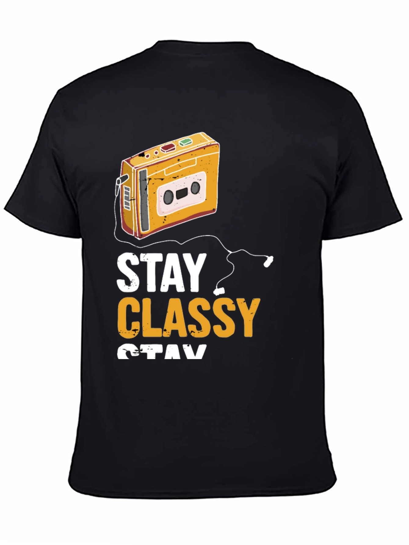 Stay Classy Retro Cassette Player Graphic T-Shirt