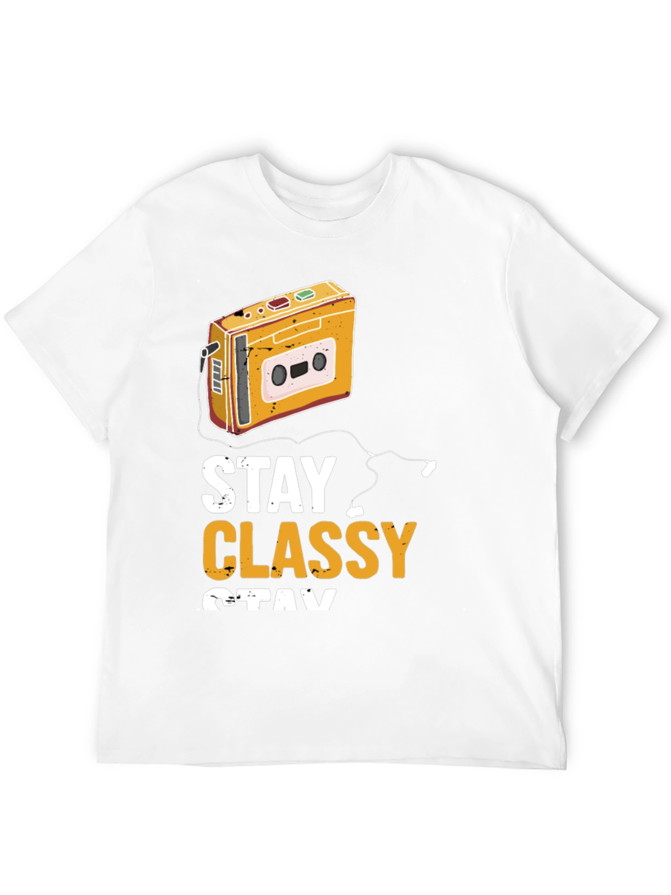 Stay Classy Retro Cassette Player Graphic T-Shirt