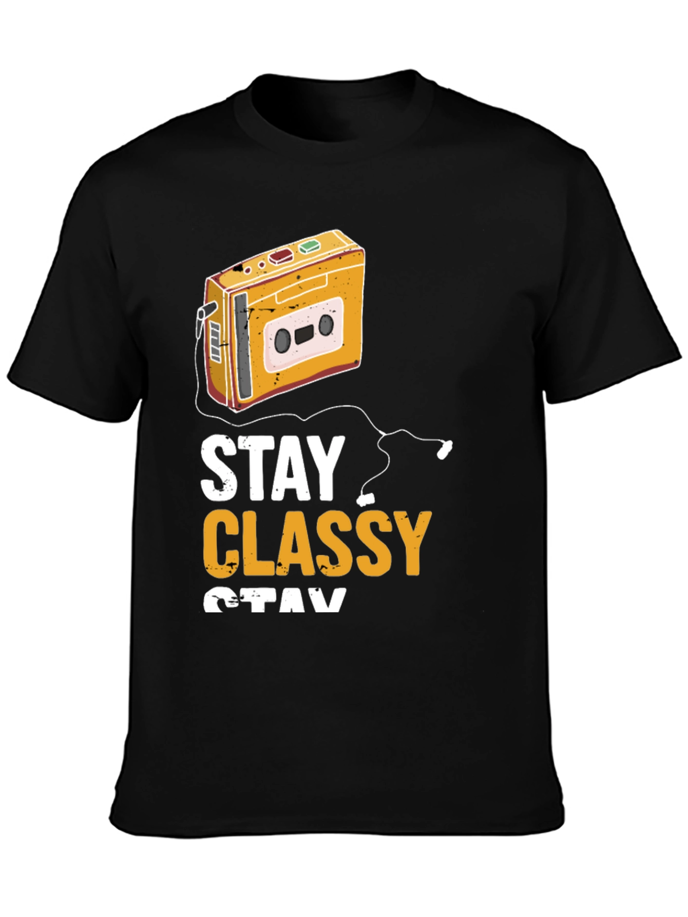 Stay Classy Retro Cassette Player Graphic T-Shirt