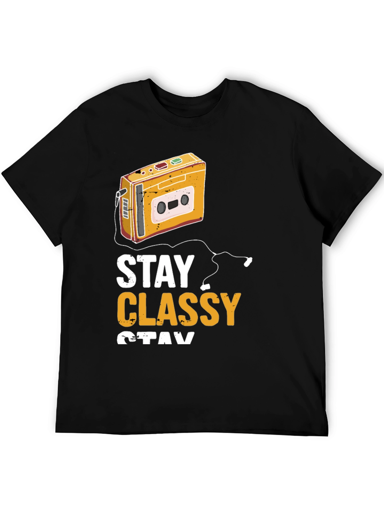 Stay Classy Retro Cassette Player Graphic T-Shirt