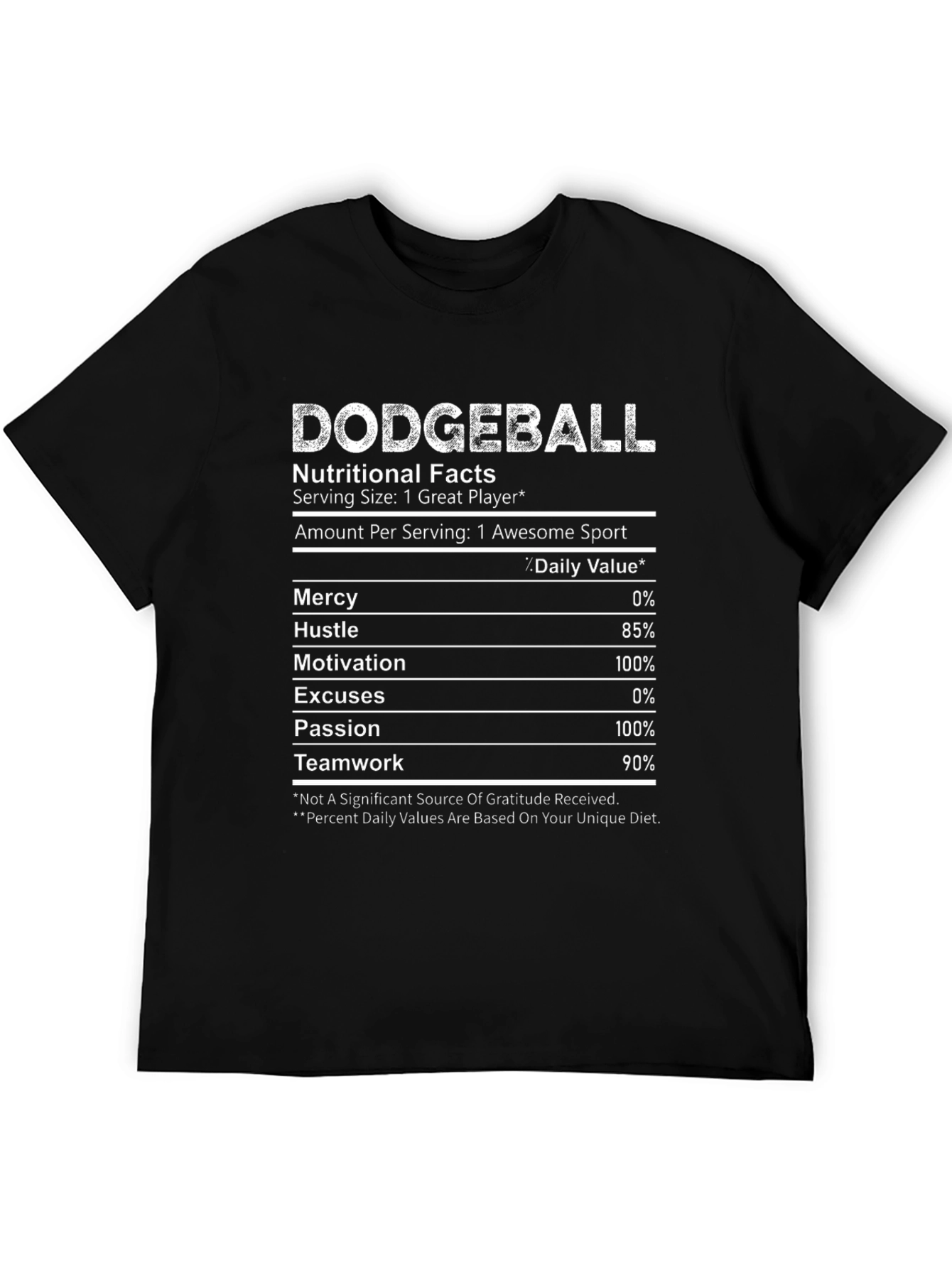 Dodgeball Nutritional Facts T-Shirt