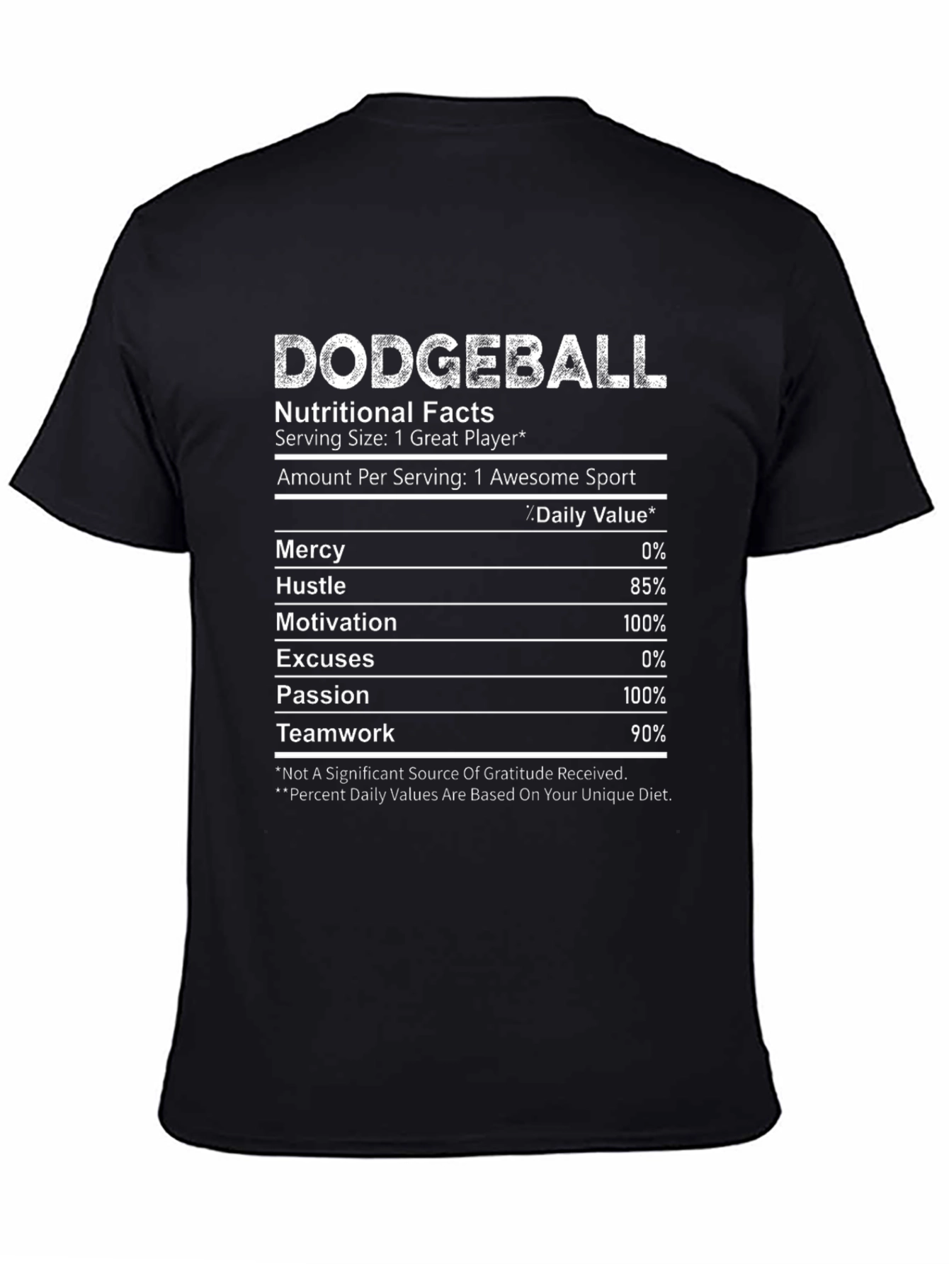 Dodgeball Nutritional Facts T-Shirt