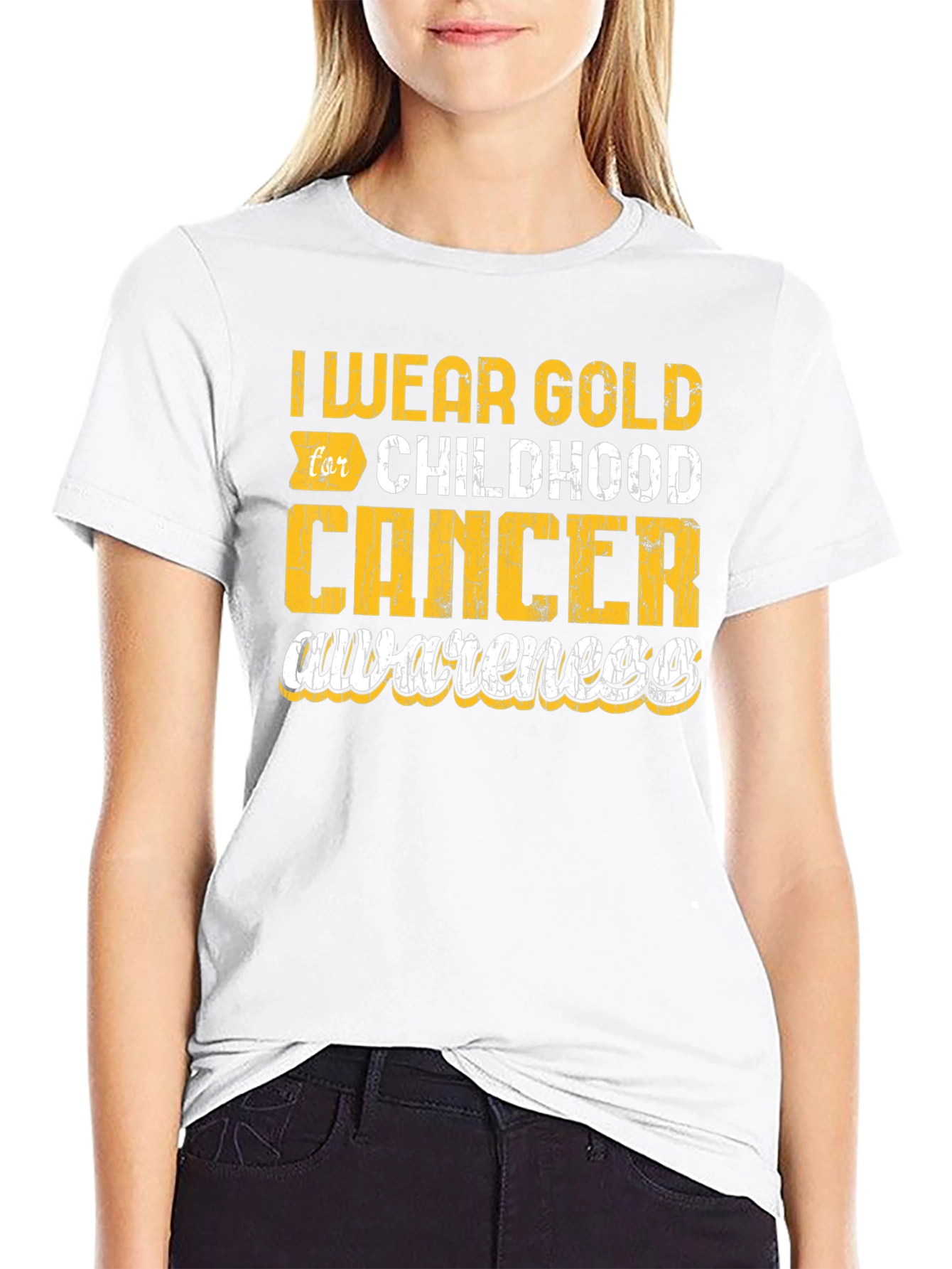 Gold Childhood Cancer Awareness T-Shirt