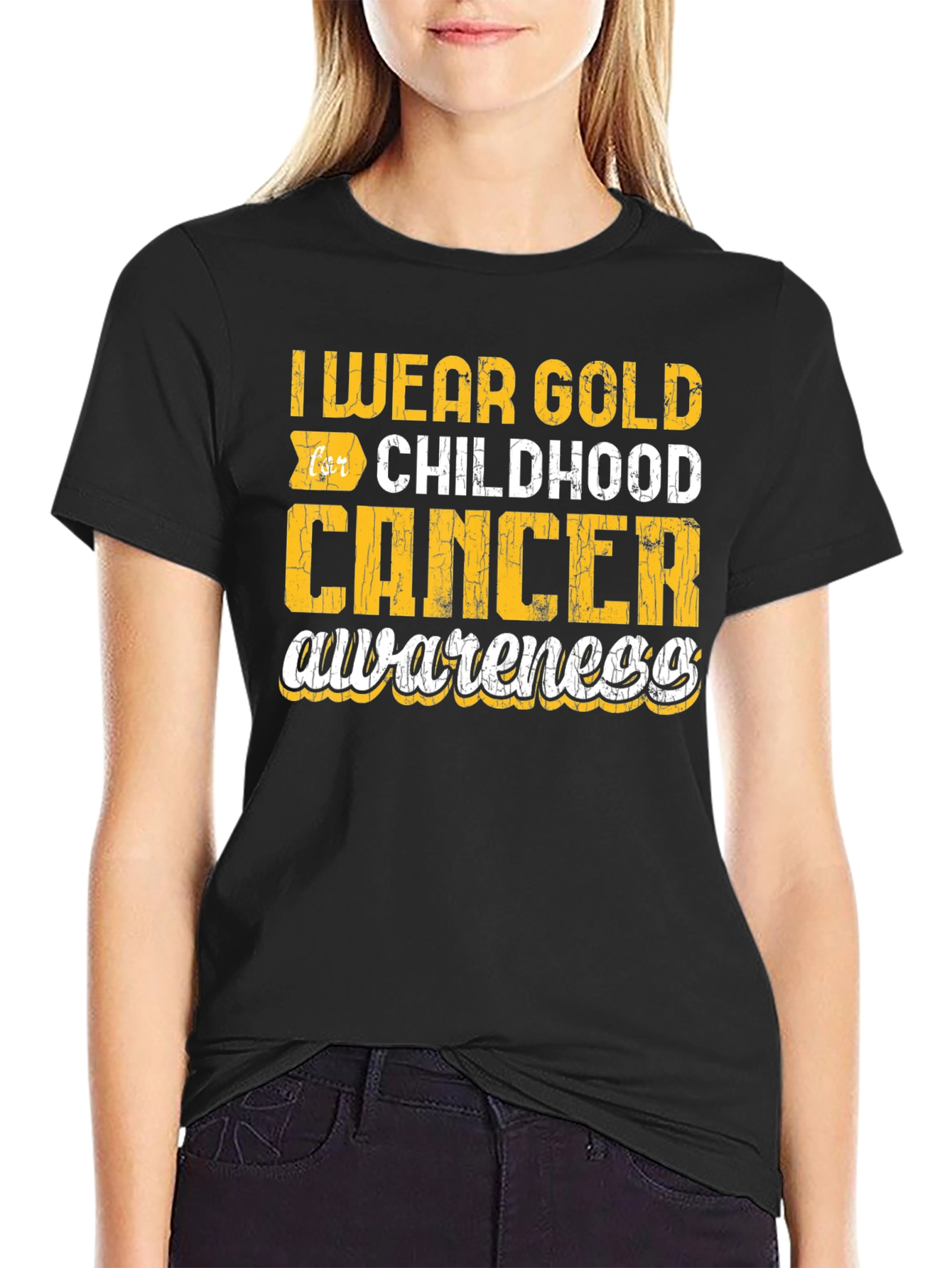 Gold Childhood Cancer Awareness T-Shirt