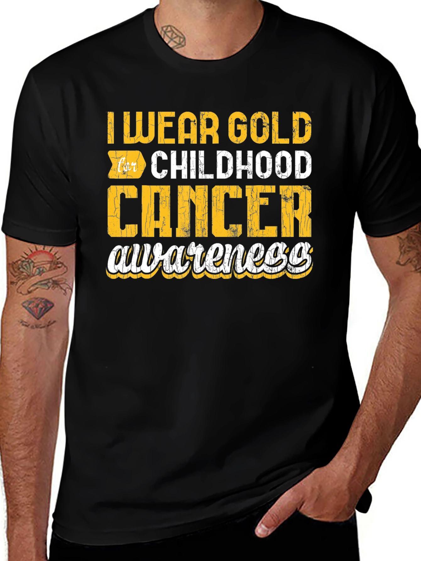 Gold Childhood Cancer Awareness T-Shirt