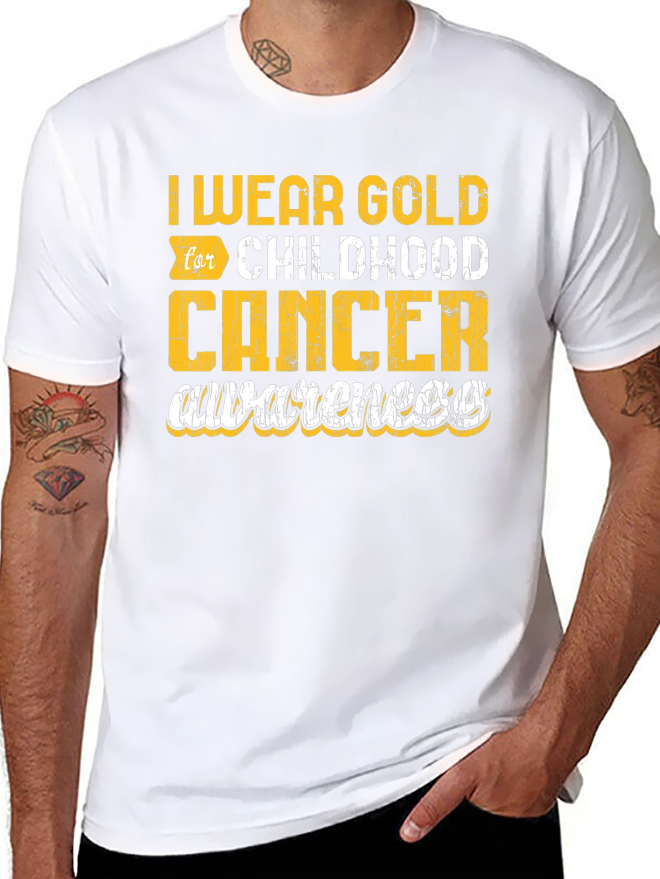 Gold Childhood Cancer Awareness T-Shirt