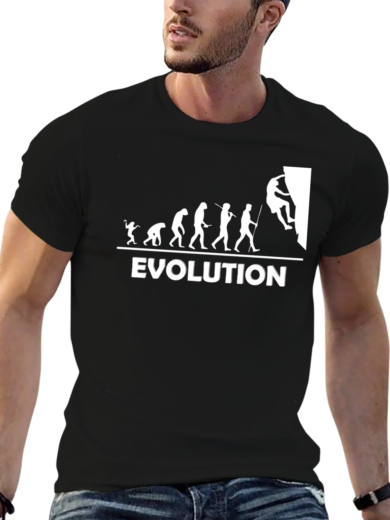 Evolution of Climbing Black T-Shirt
