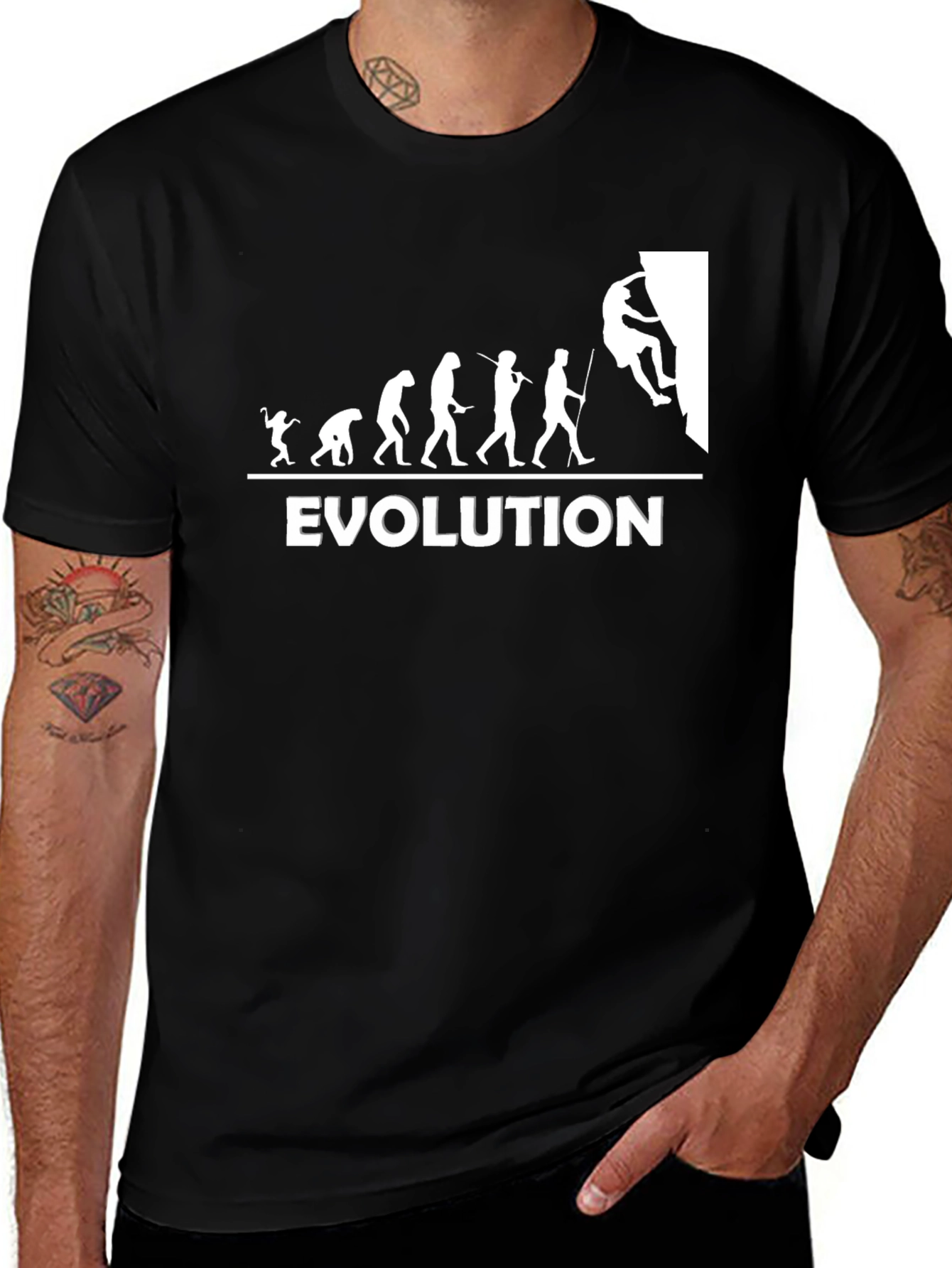 Evolution of Climbing Black T-Shirt