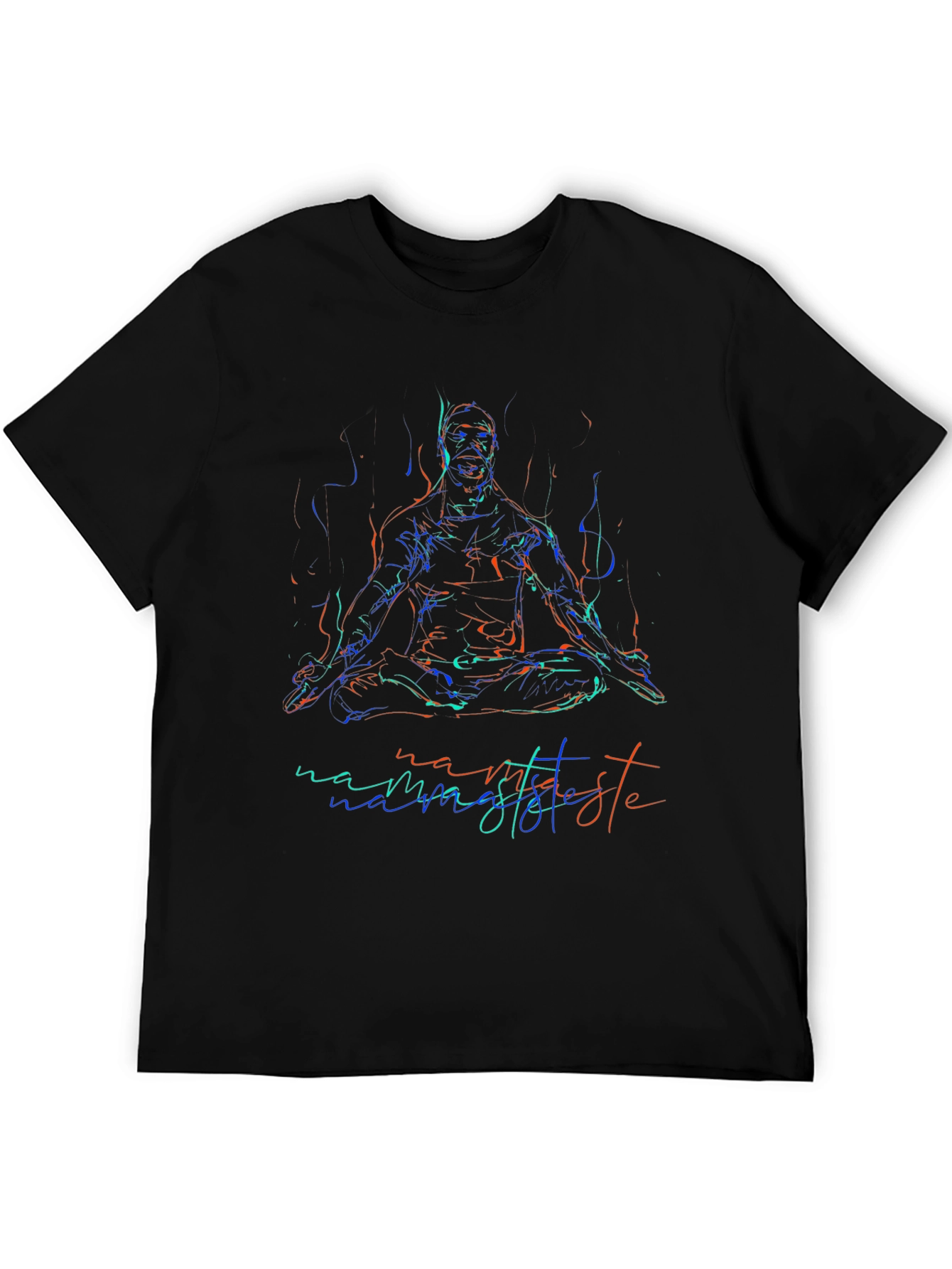 Namaste Yoga T-Shirt - Meditating Man Design