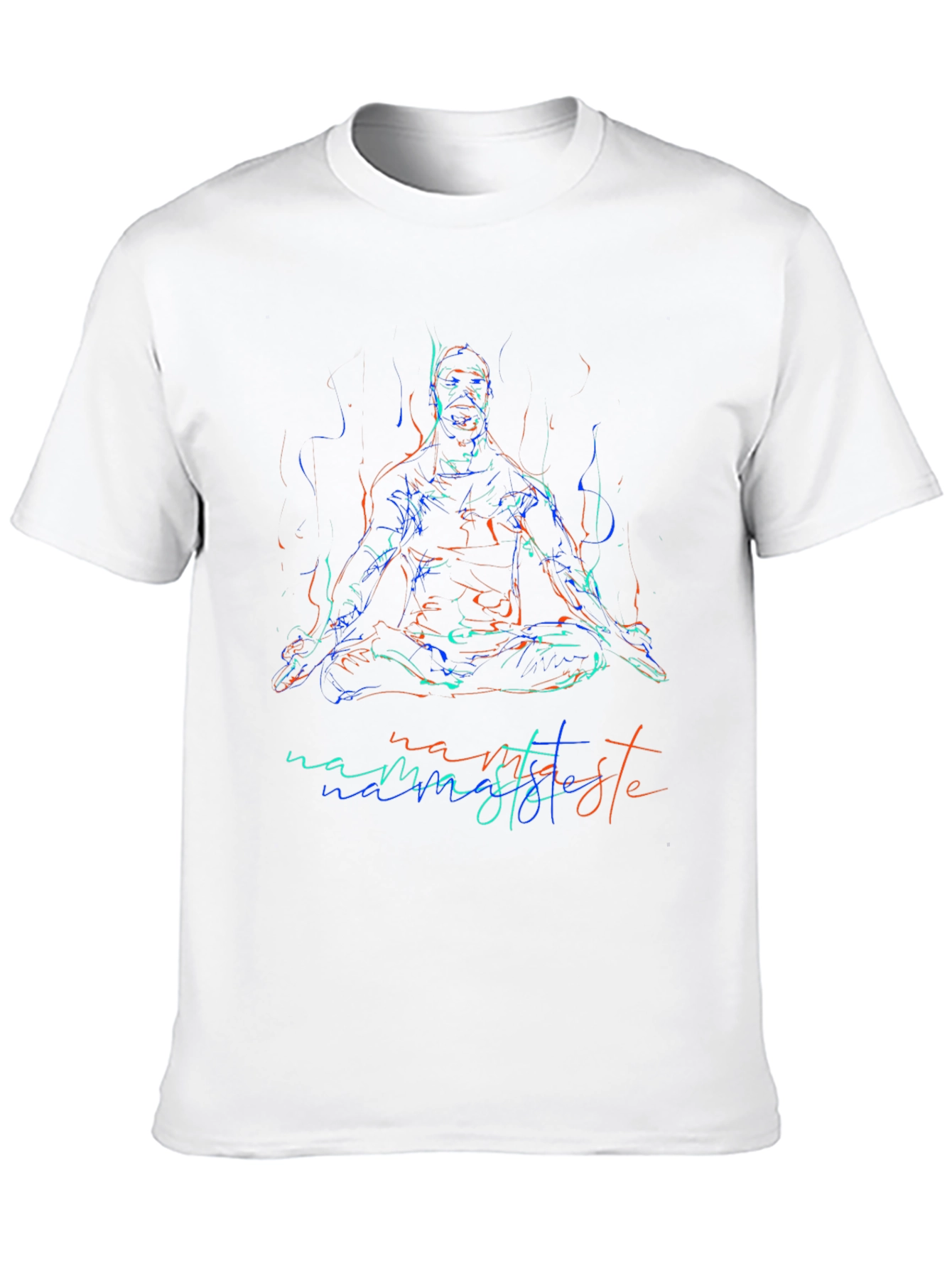 Namaste Yoga T-Shirt - Meditating Man Design