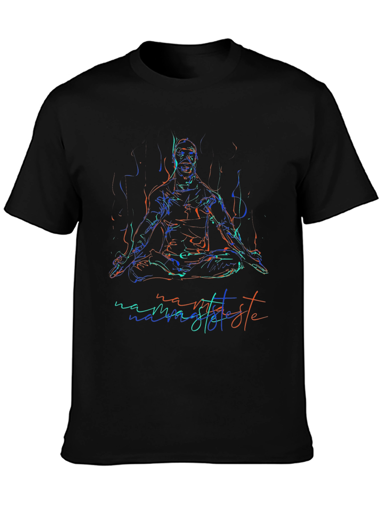 Namaste Yoga T-Shirt - Meditating Man Design