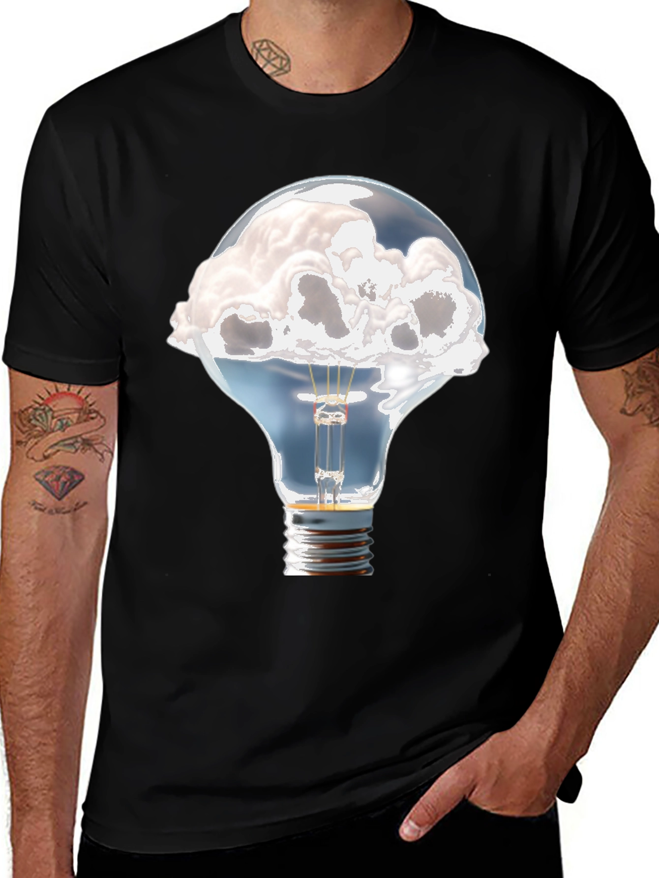 Cloud Idea Light Bulb Graphic Tee