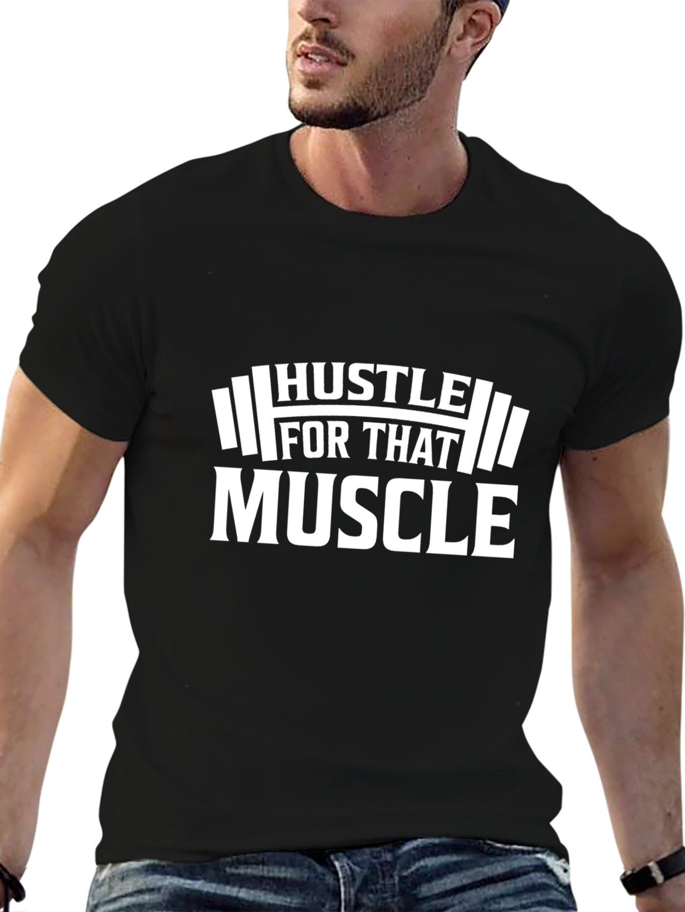 Hustle for That Muscle Black T-Shirt