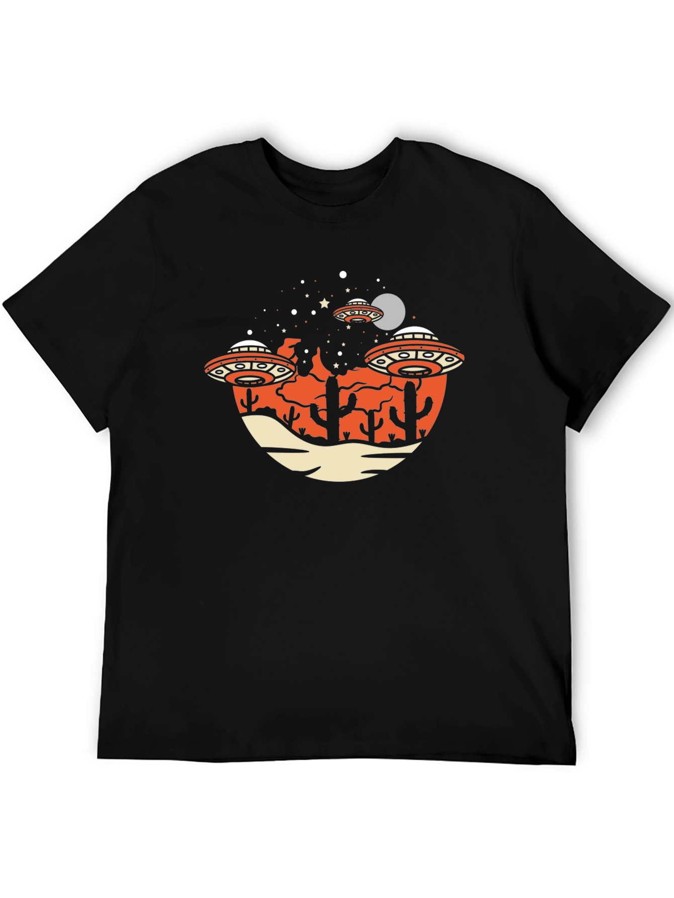 UFO Desert Graphic Tee - Sci-Fi T-Shirt