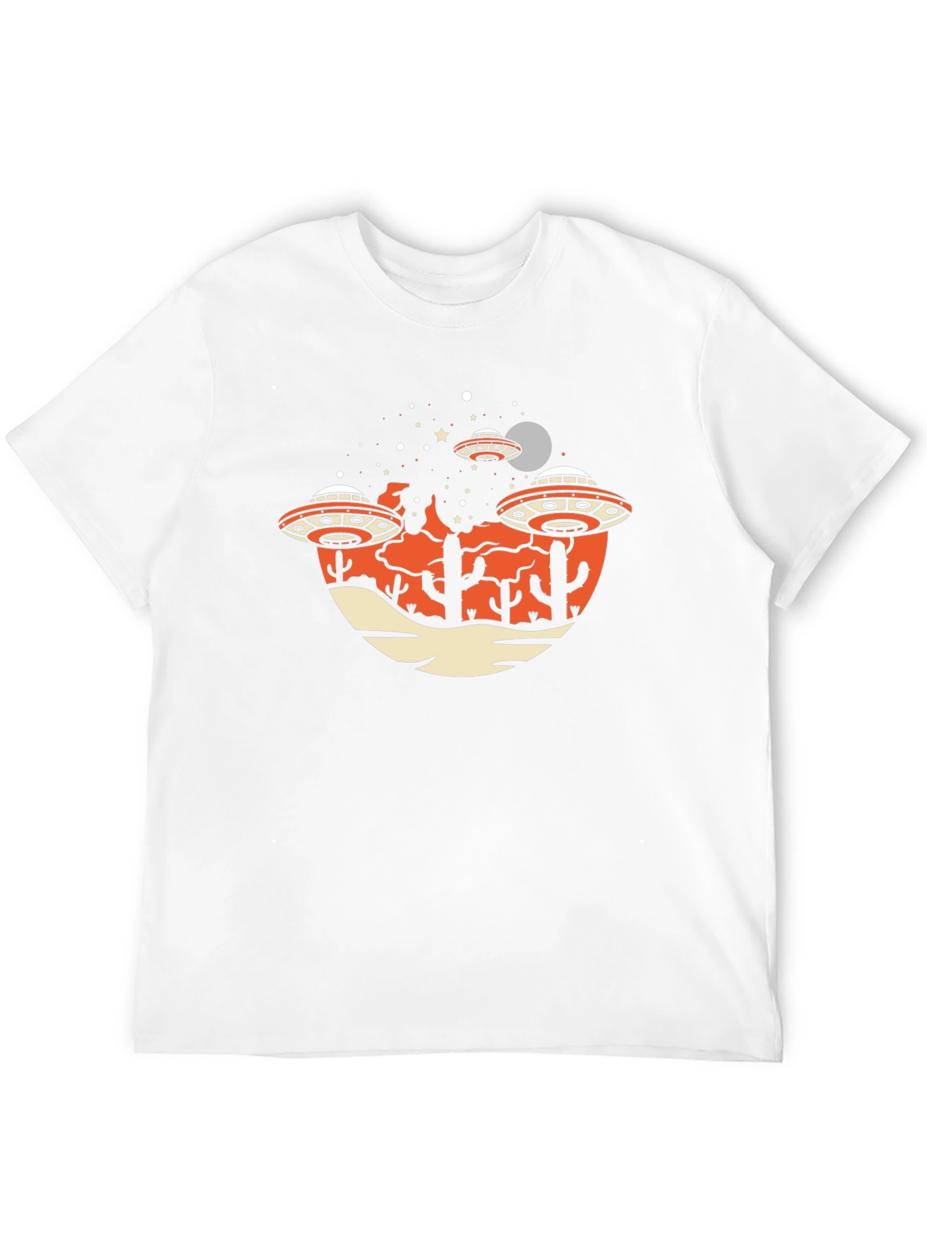 UFO Desert Graphic Tee - Sci-Fi T-Shirt