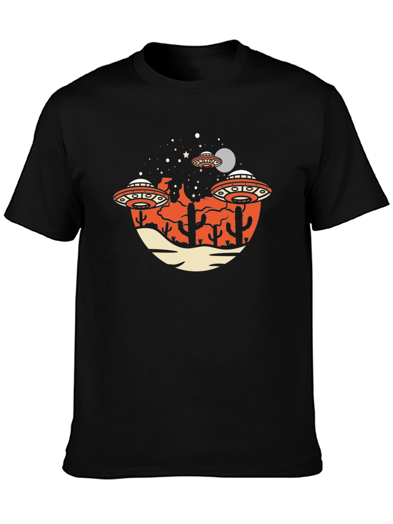 UFO Desert Graphic Tee - Sci-Fi T-Shirt