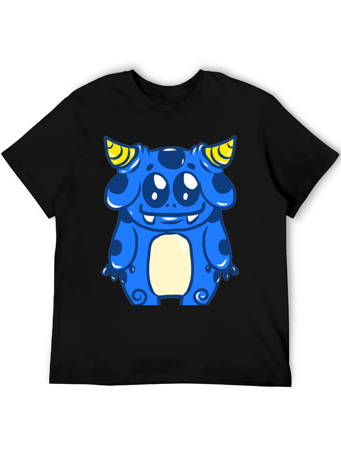 Blue Cartoon Monster Graphic Tee - Fun & Unique!