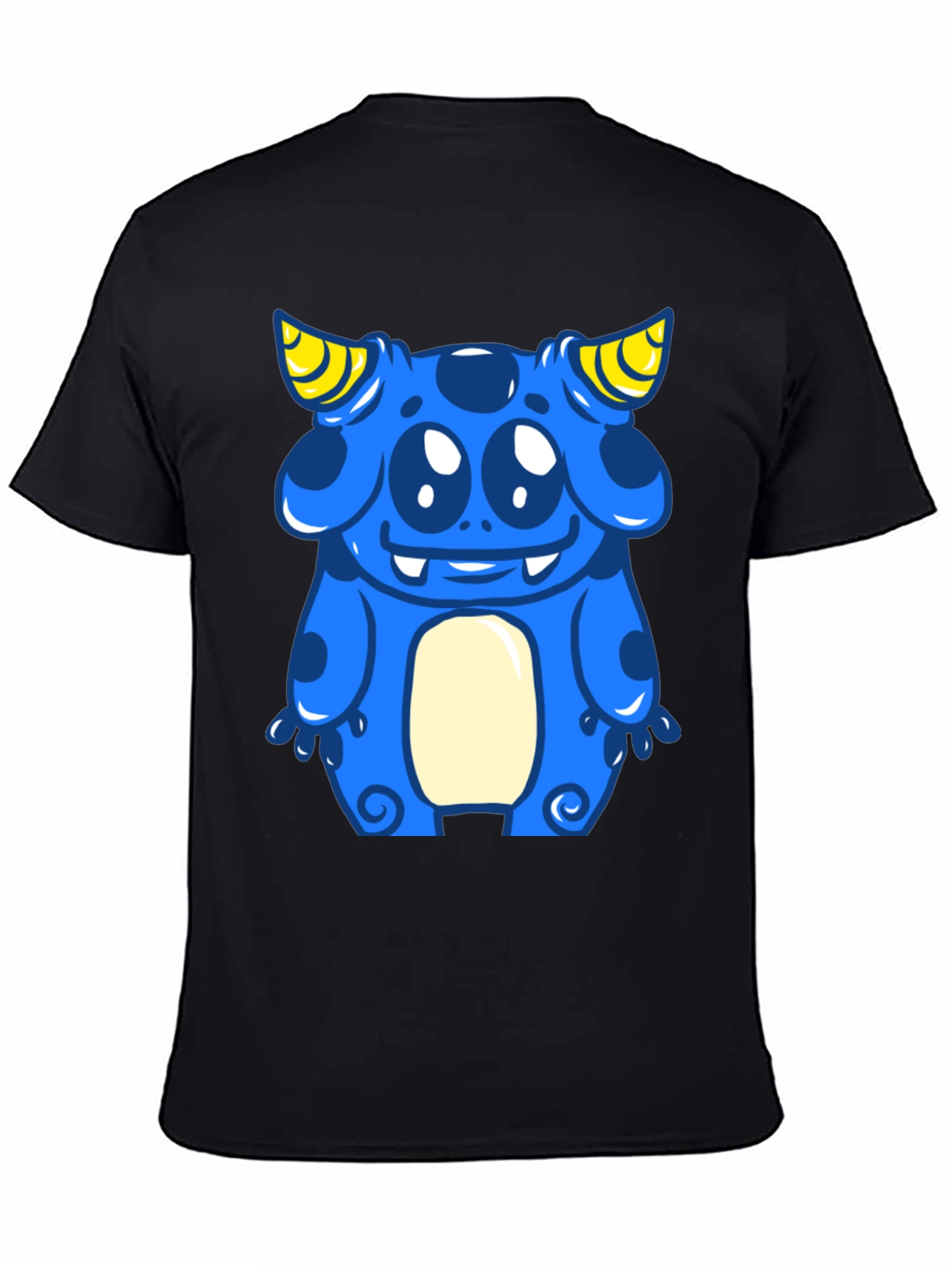 Blue Cartoon Monster Graphic Tee - Fun & Unique!