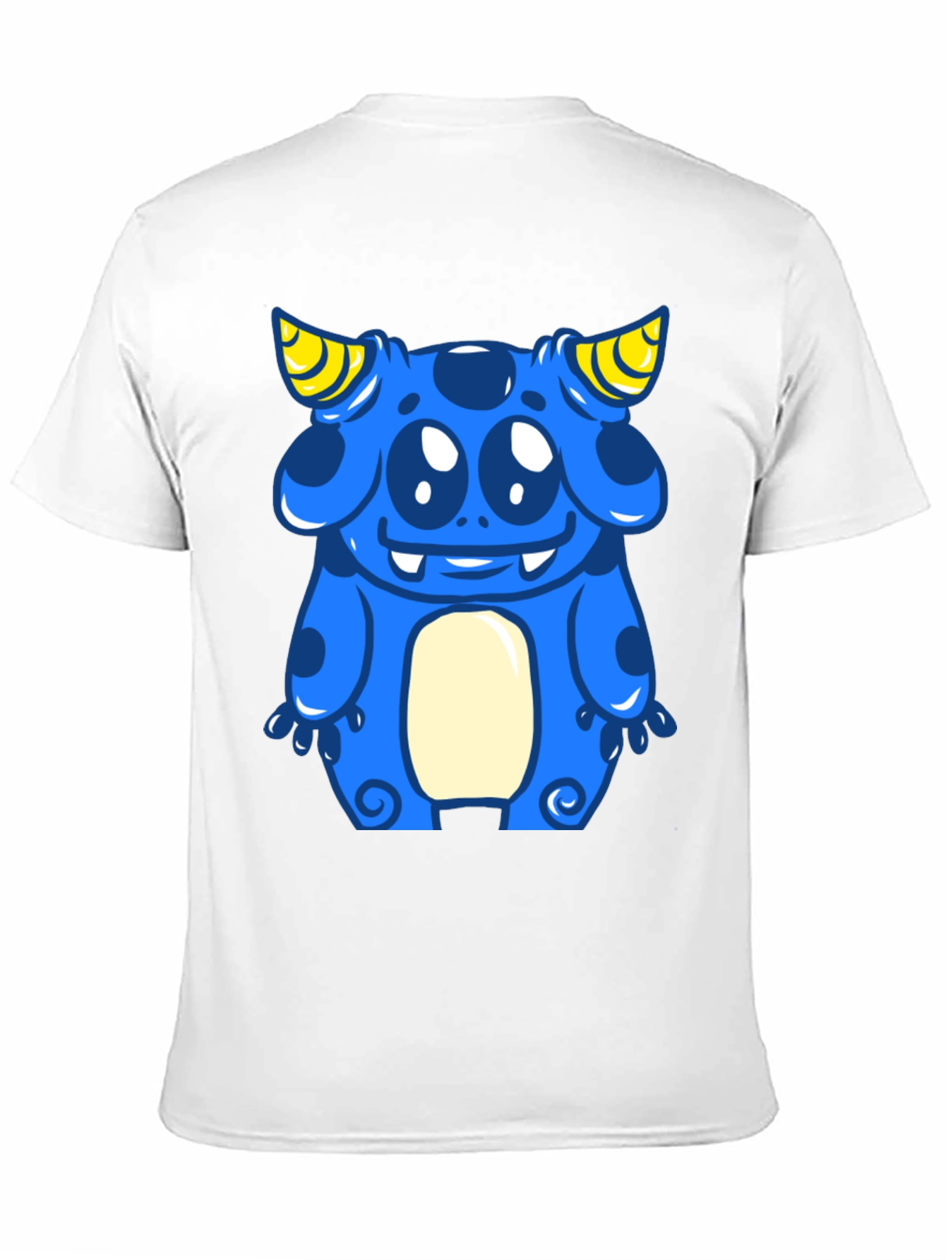 Blue Cartoon Monster Graphic Tee - Fun & Unique!
